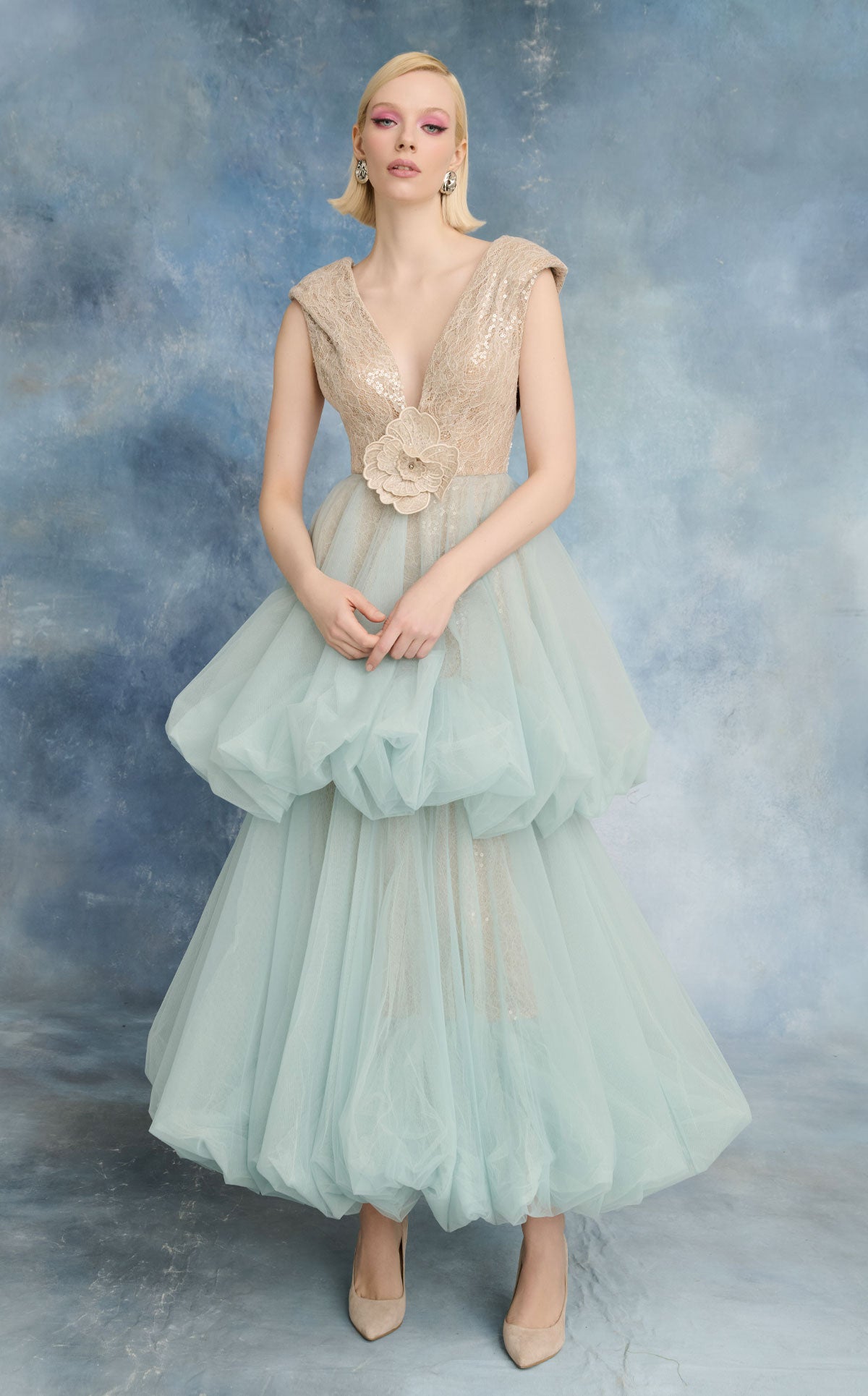 MNM Couture N0719 IVORY/BLUE