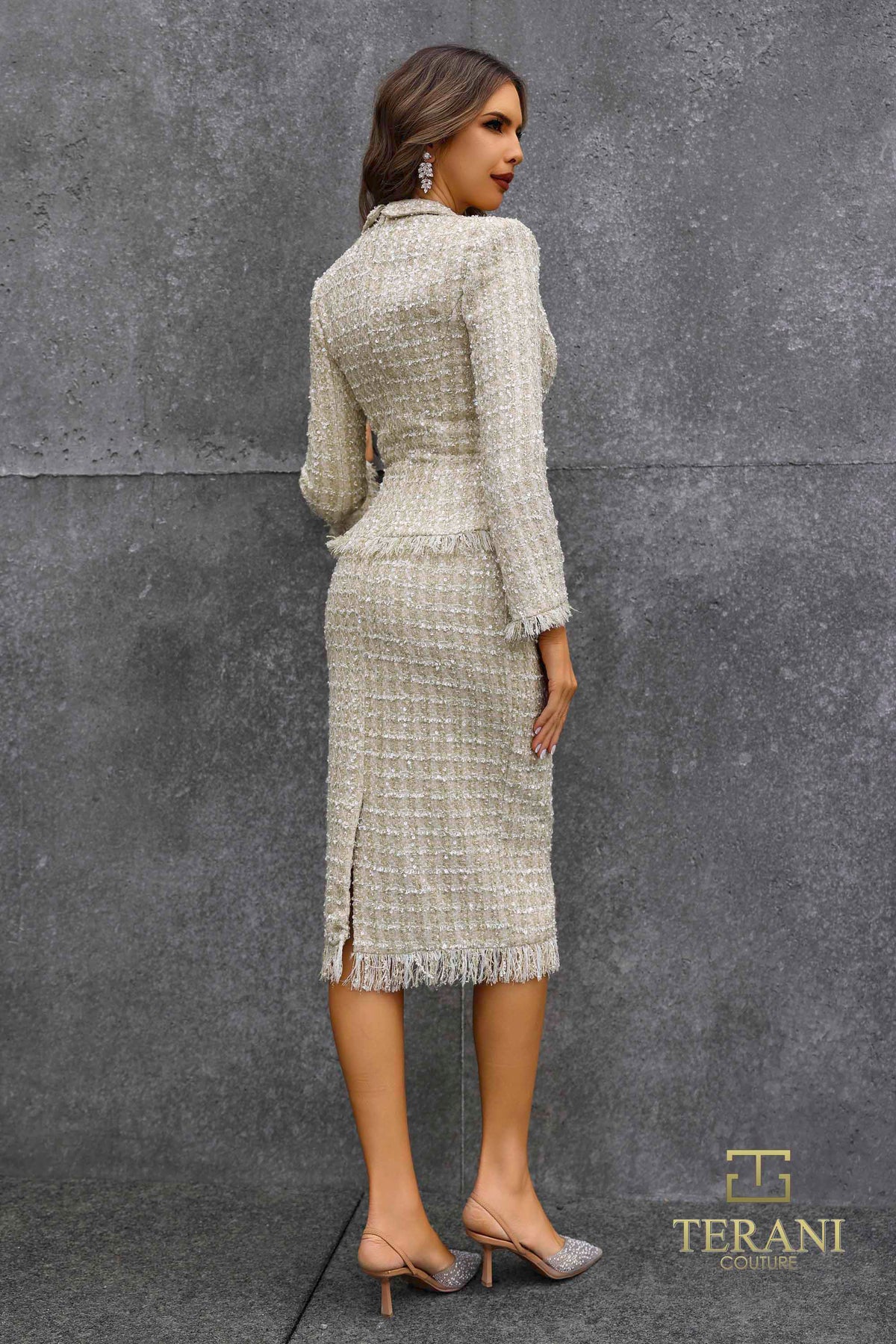 Terani Couture 252C5020 Cream