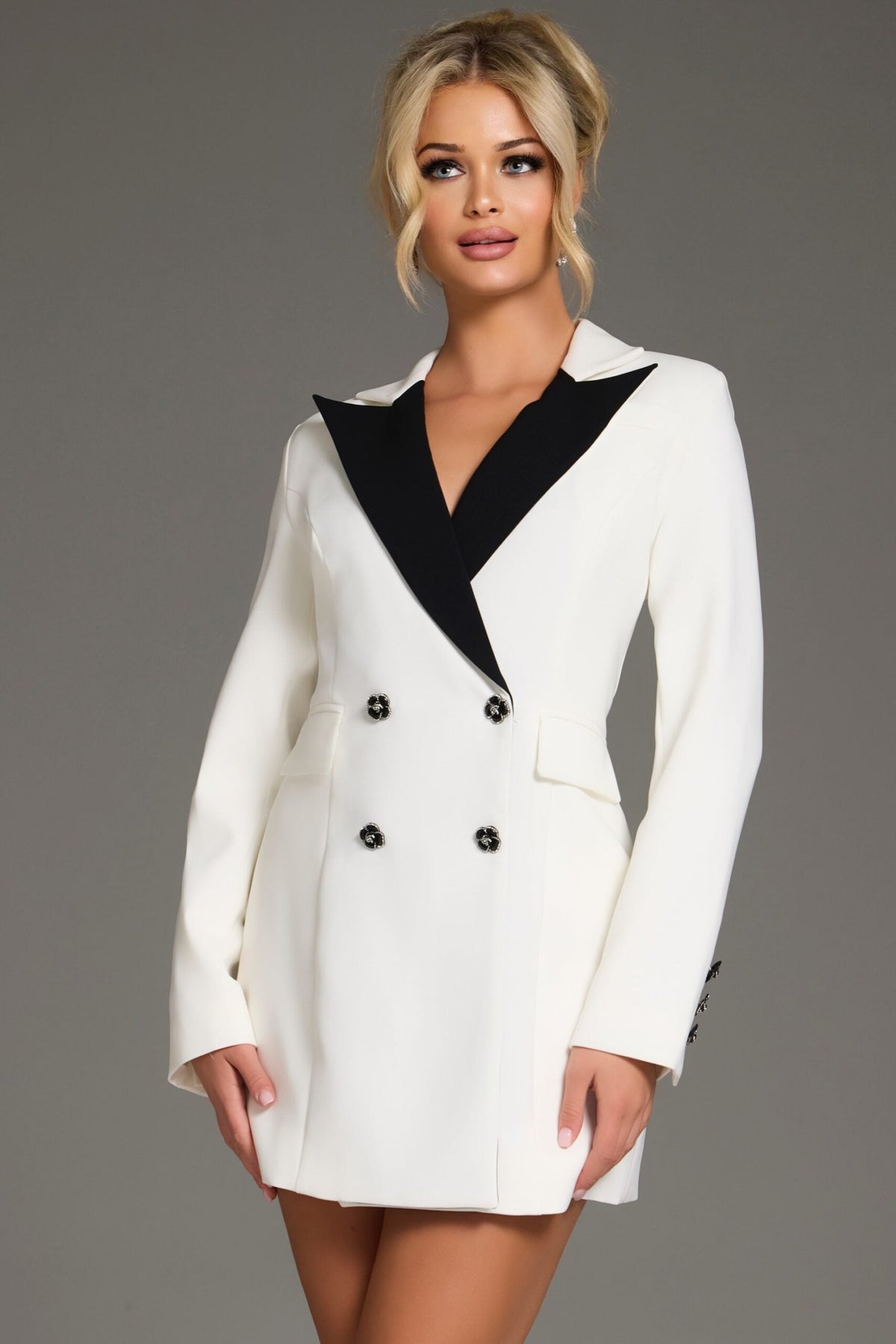 Jovani 42124 WHITE/BLACK