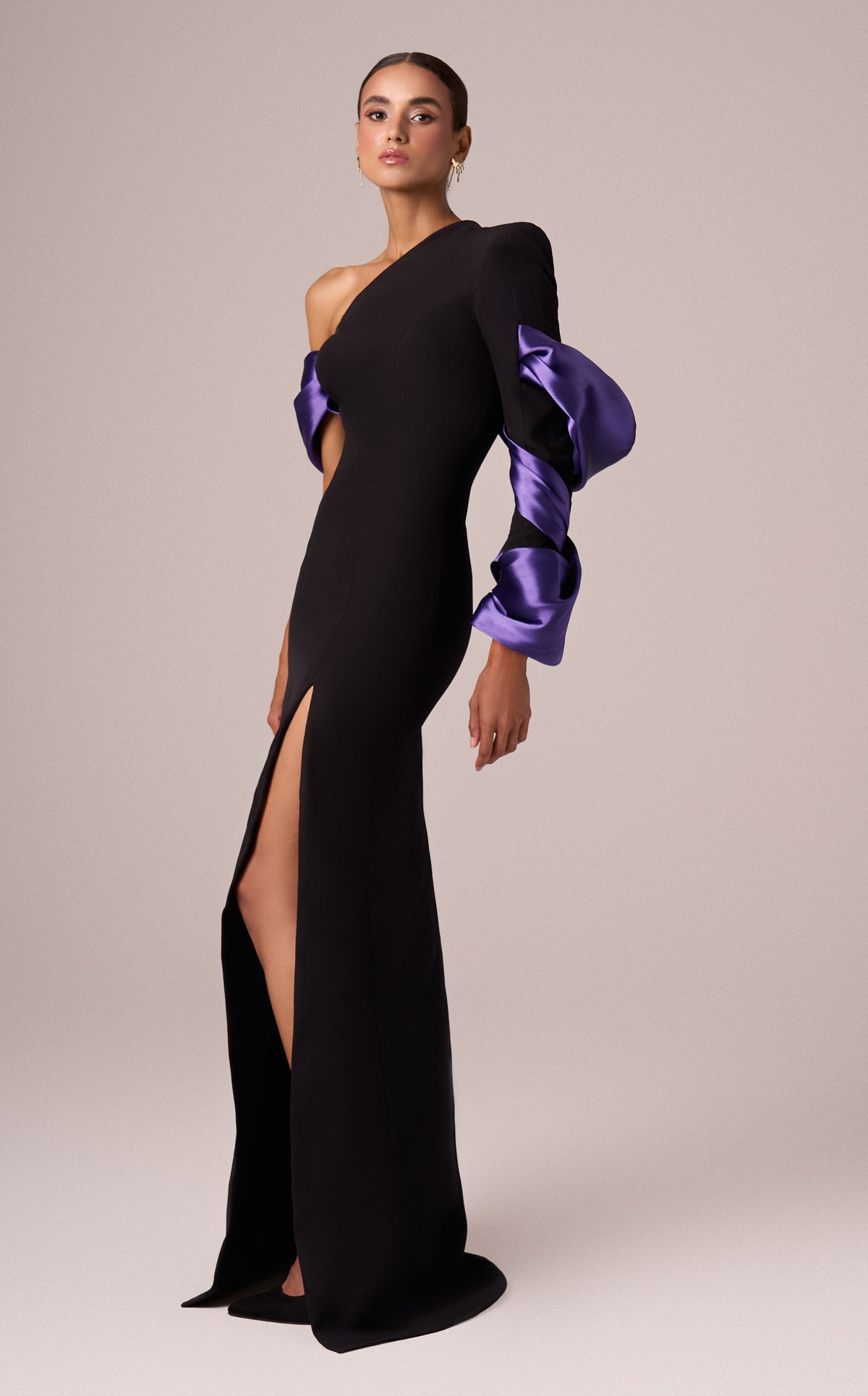 MNM Couture E0067 BLACK/PURPLE