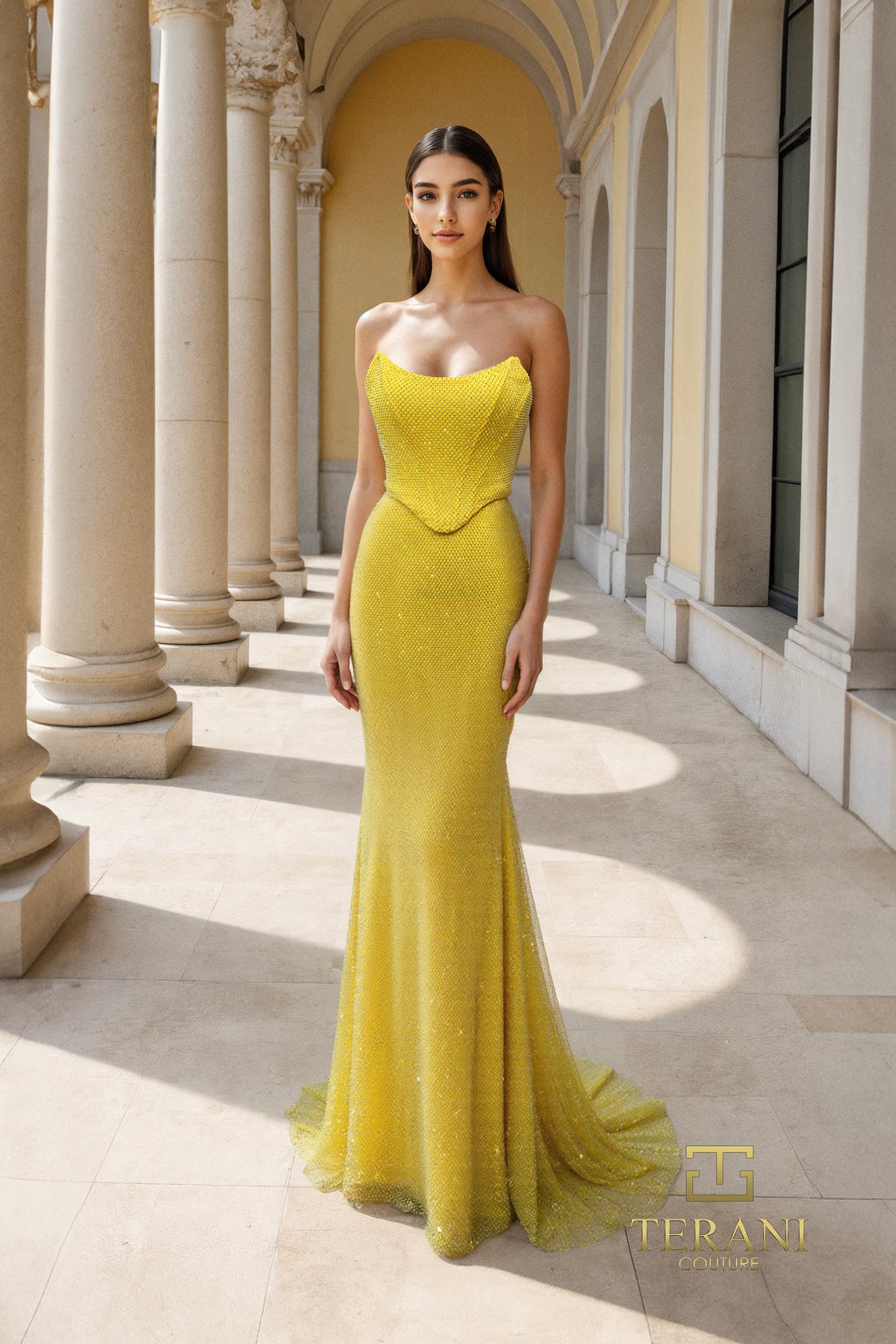 Terani Couture 261P6187 Yellow