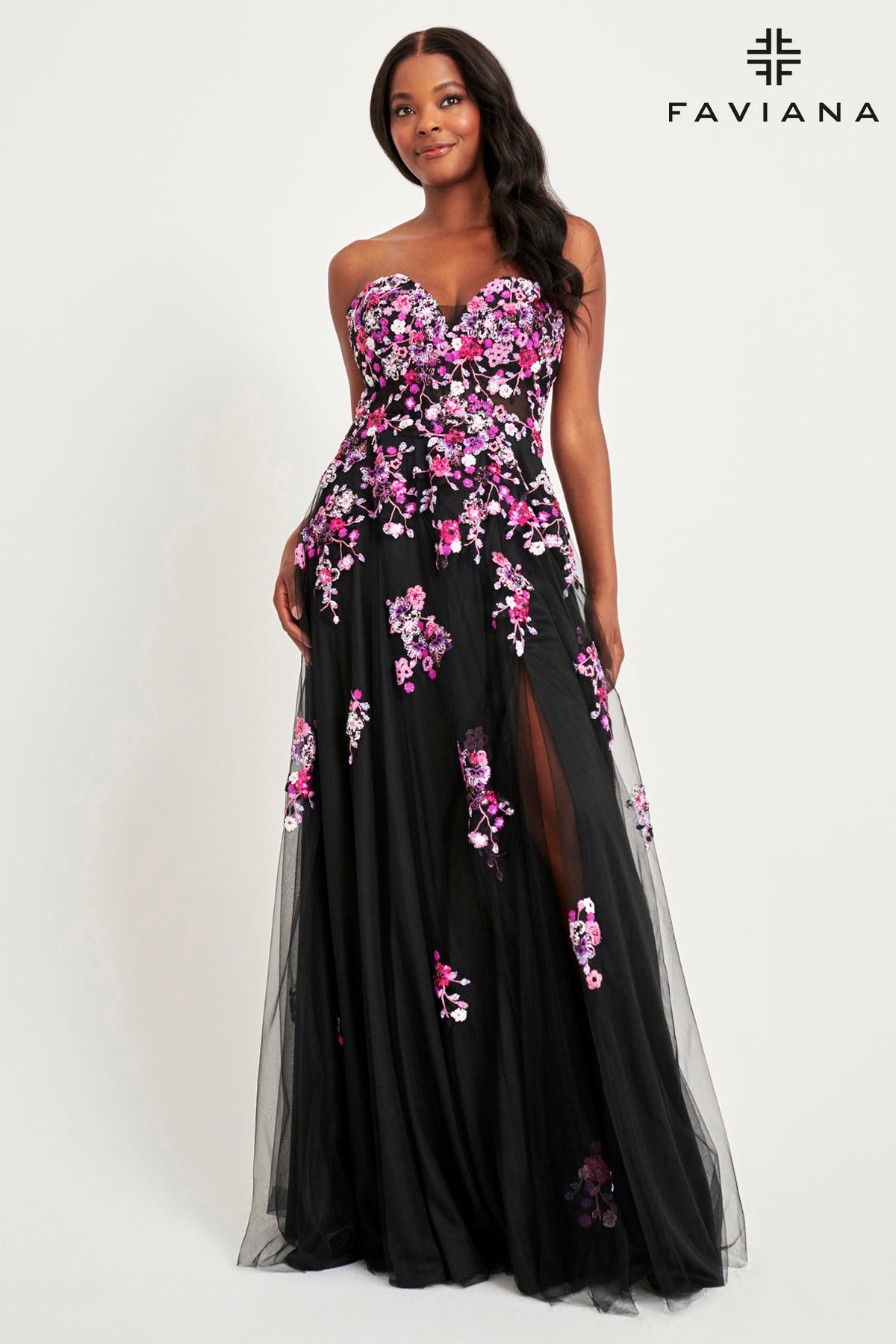 Faviana 11028 Black/Fuchsia