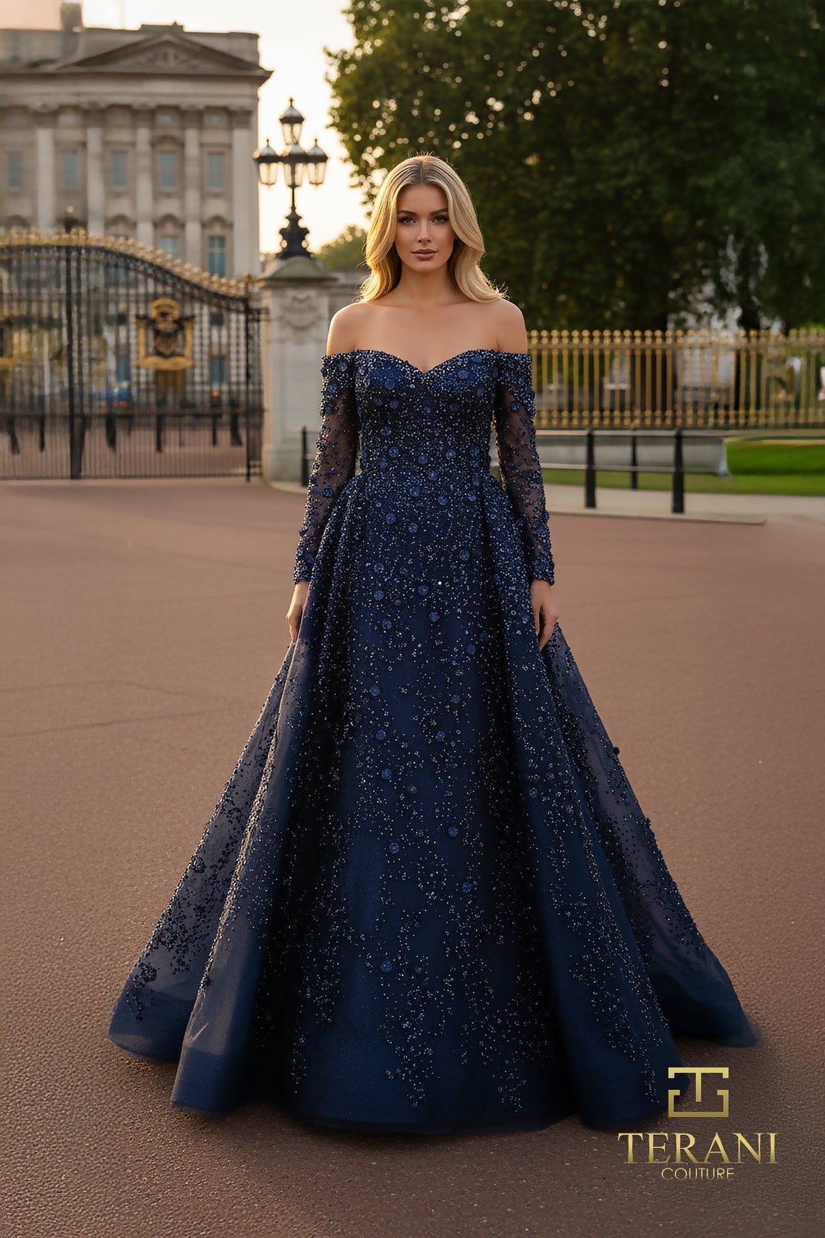 Terani Couture 261GL6659 Navy
