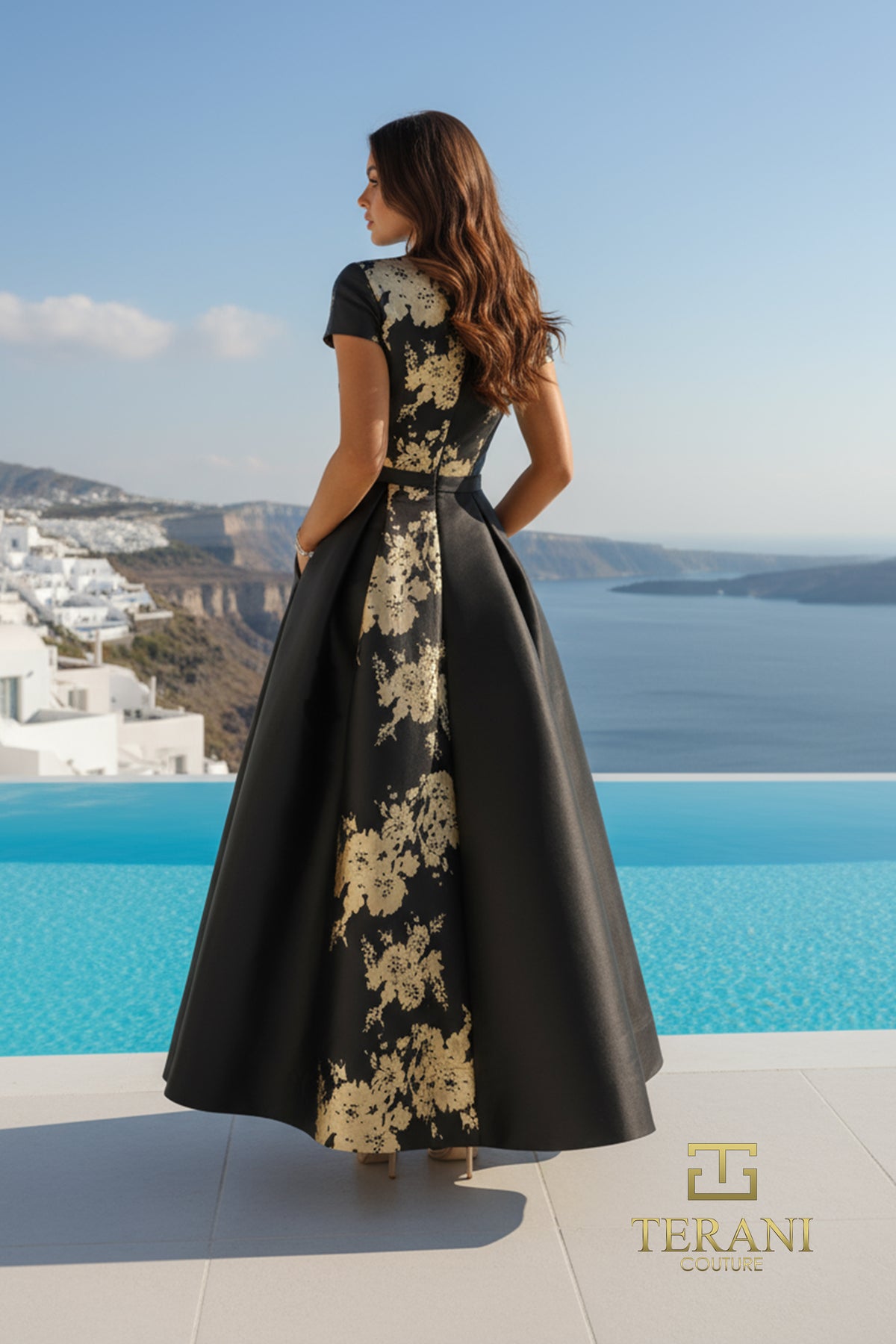Terani Couture 261E5194 Black Yellow