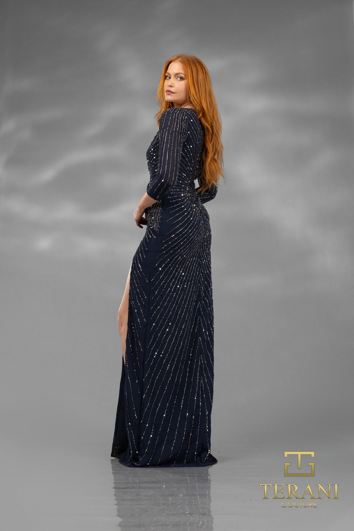 Terani Couture 251M4614 Navy