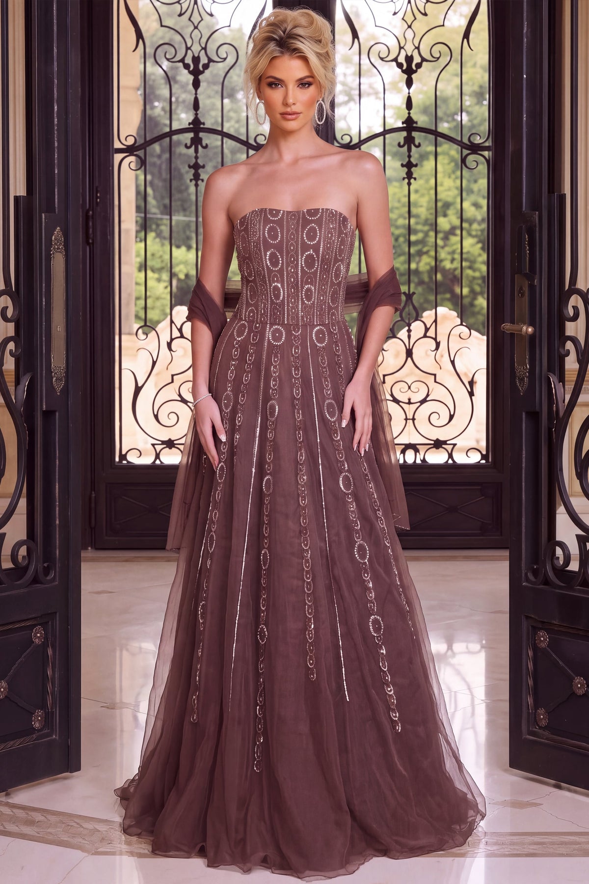 Jovani 54895 DARK TAUPE
