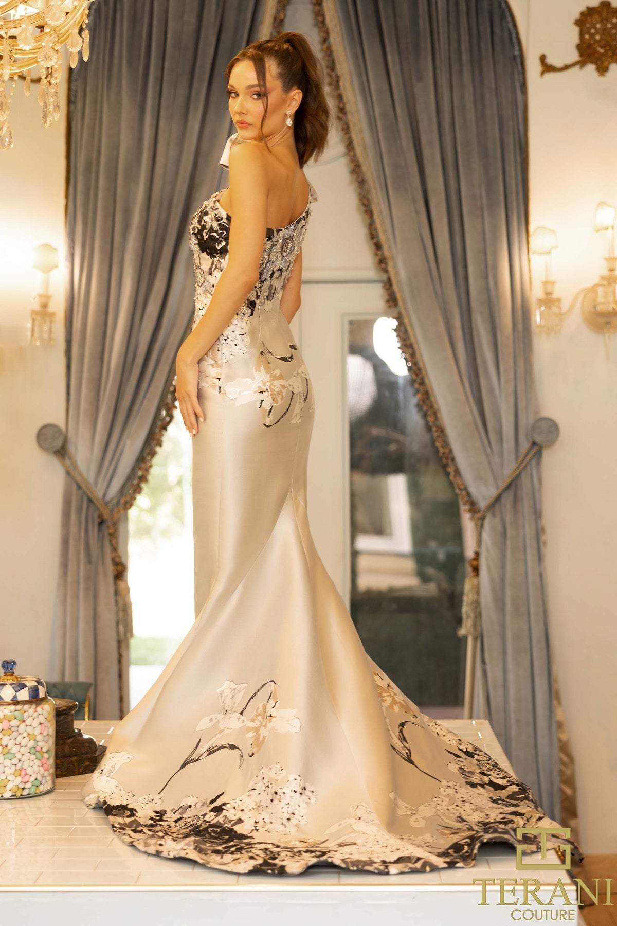 Terani Couture 242E3165 Silver Black