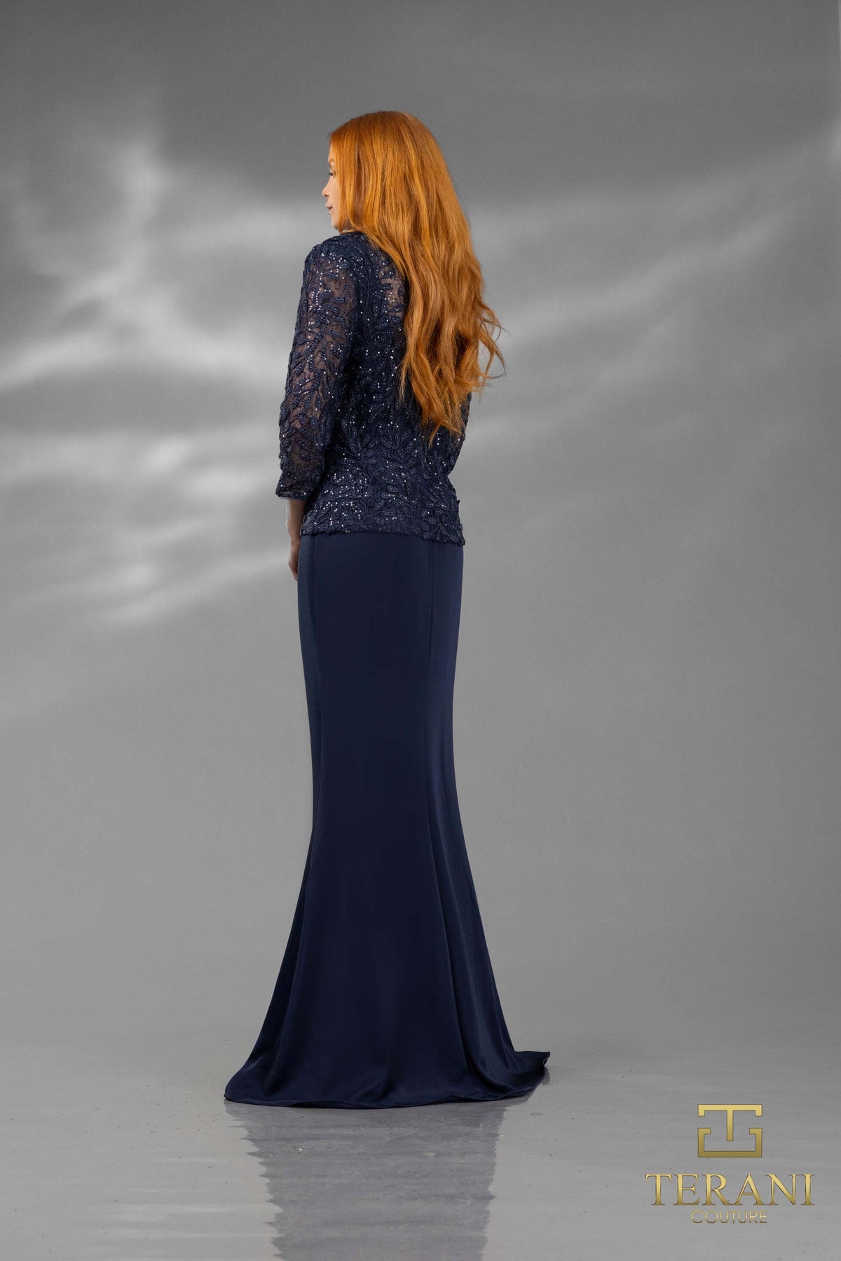 Terani Couture 242M3414 Navy
