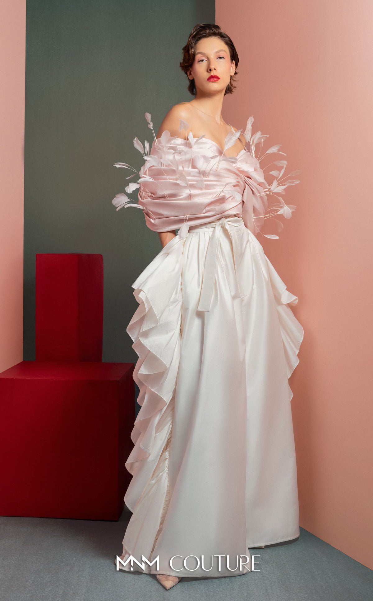 MNM Couture GOF2504 PINK/OFF WHITE