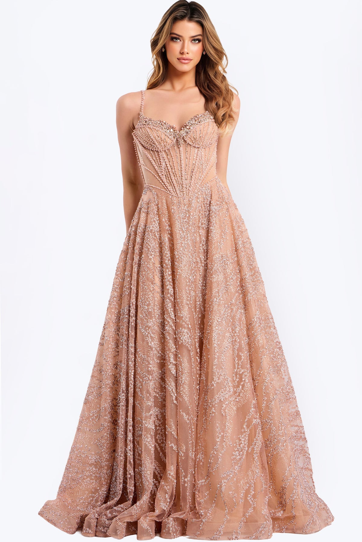 Jovani 48365 SILVER/NUDE