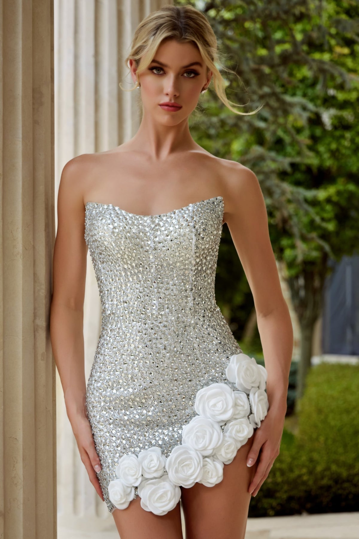 Jovani 45403 SILVER/OFF WHITE