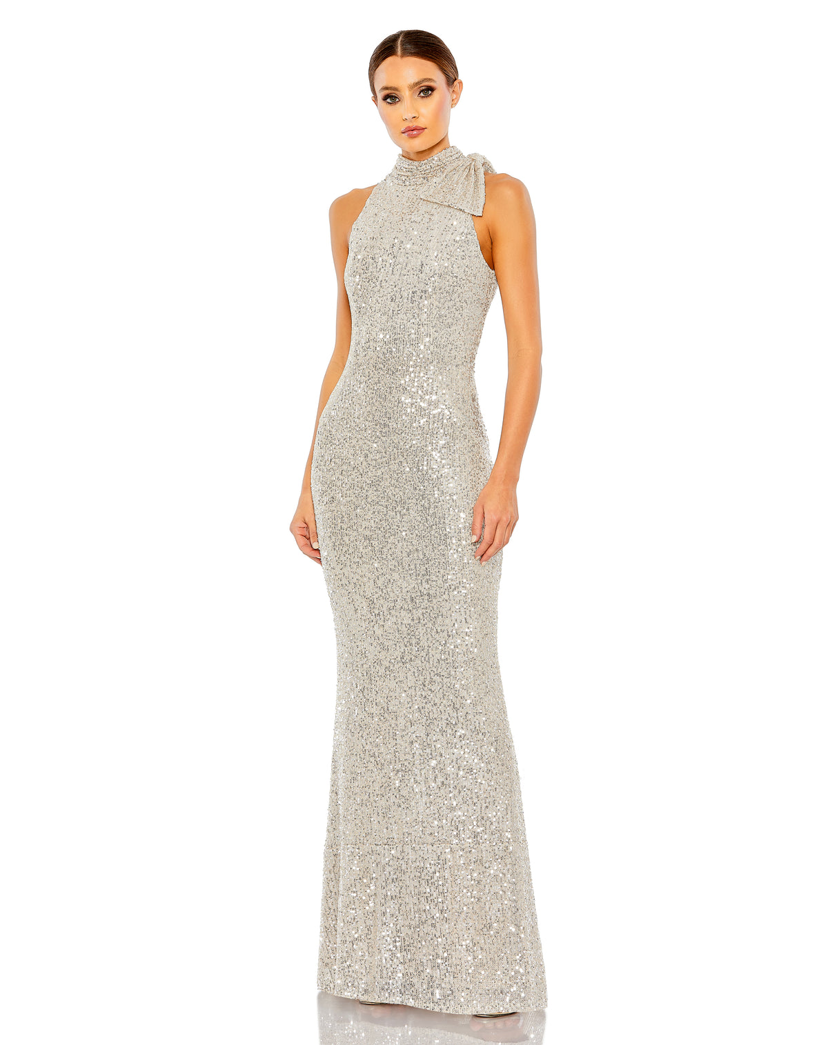 Mac Duggal 11280 Nude Silver