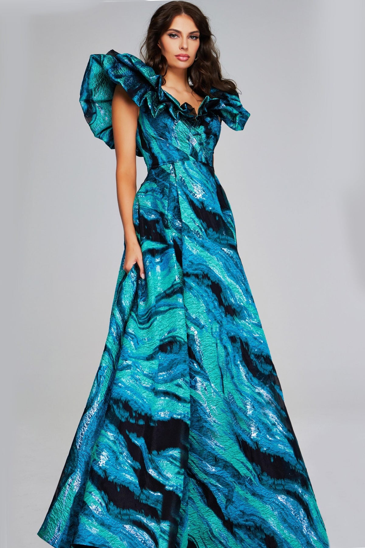 Jovani 40696 TEAL/MULTI