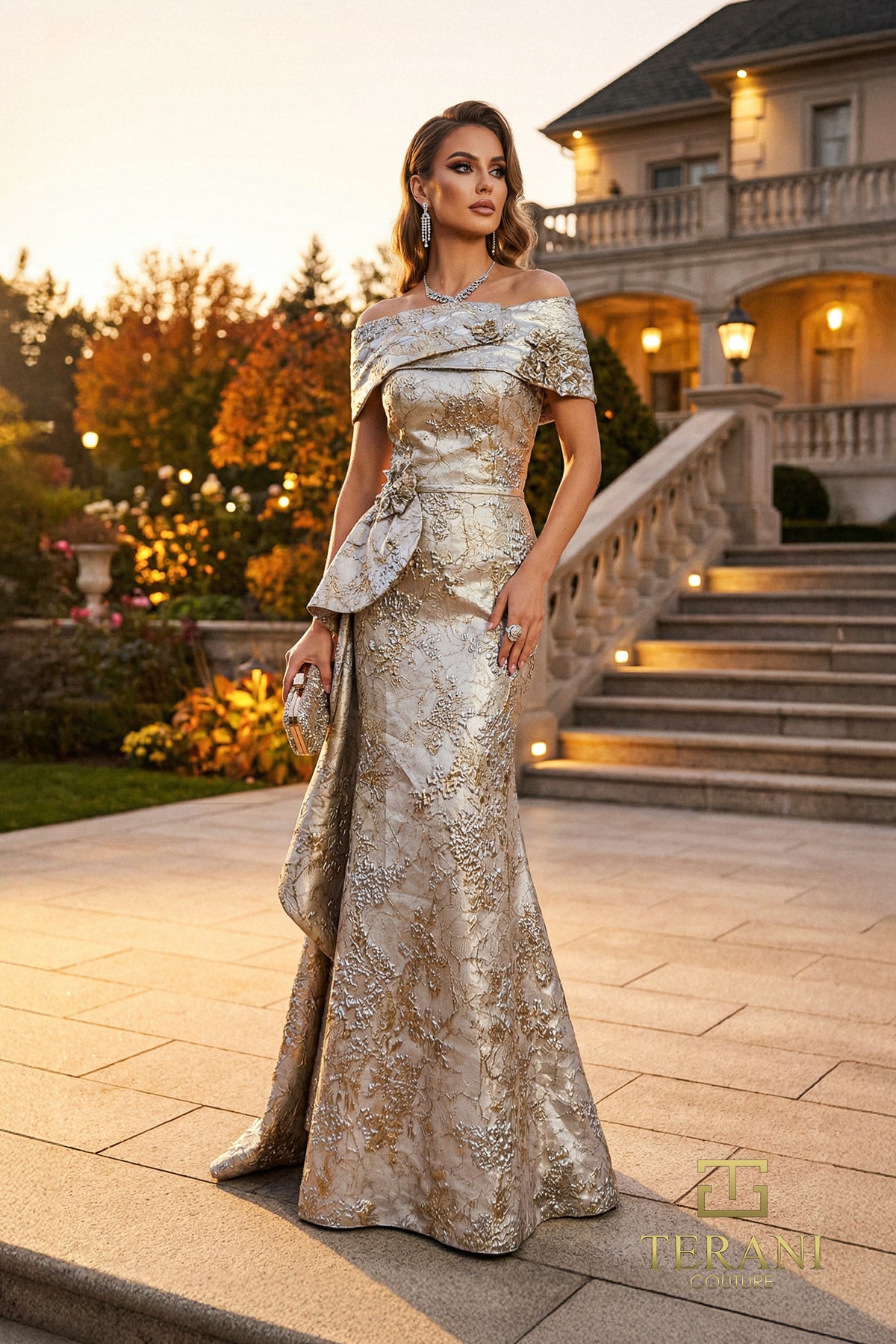 Terani Couture 262M7303 Champagne
