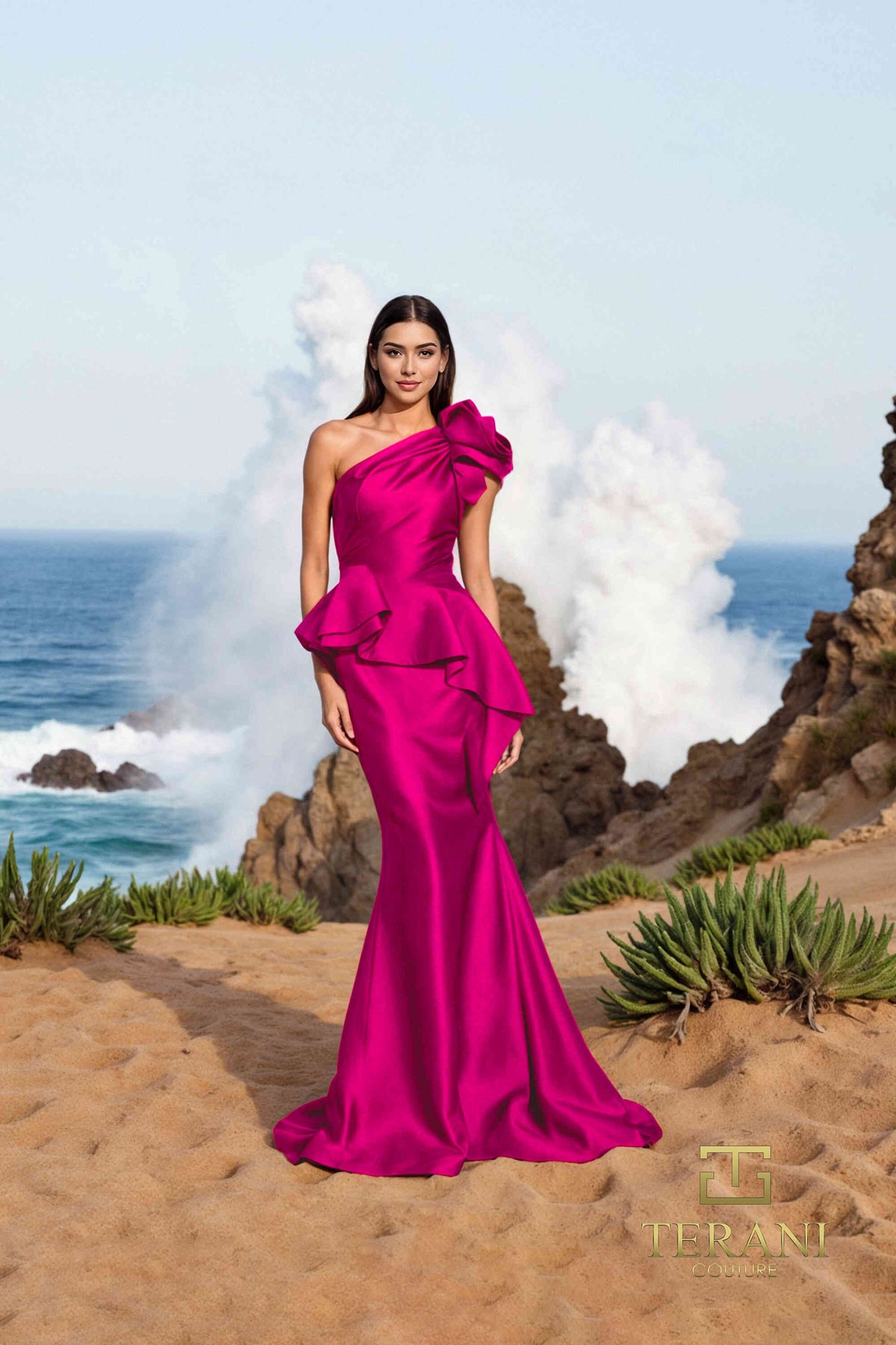 Terani Couture 252E5546 Fuchsia