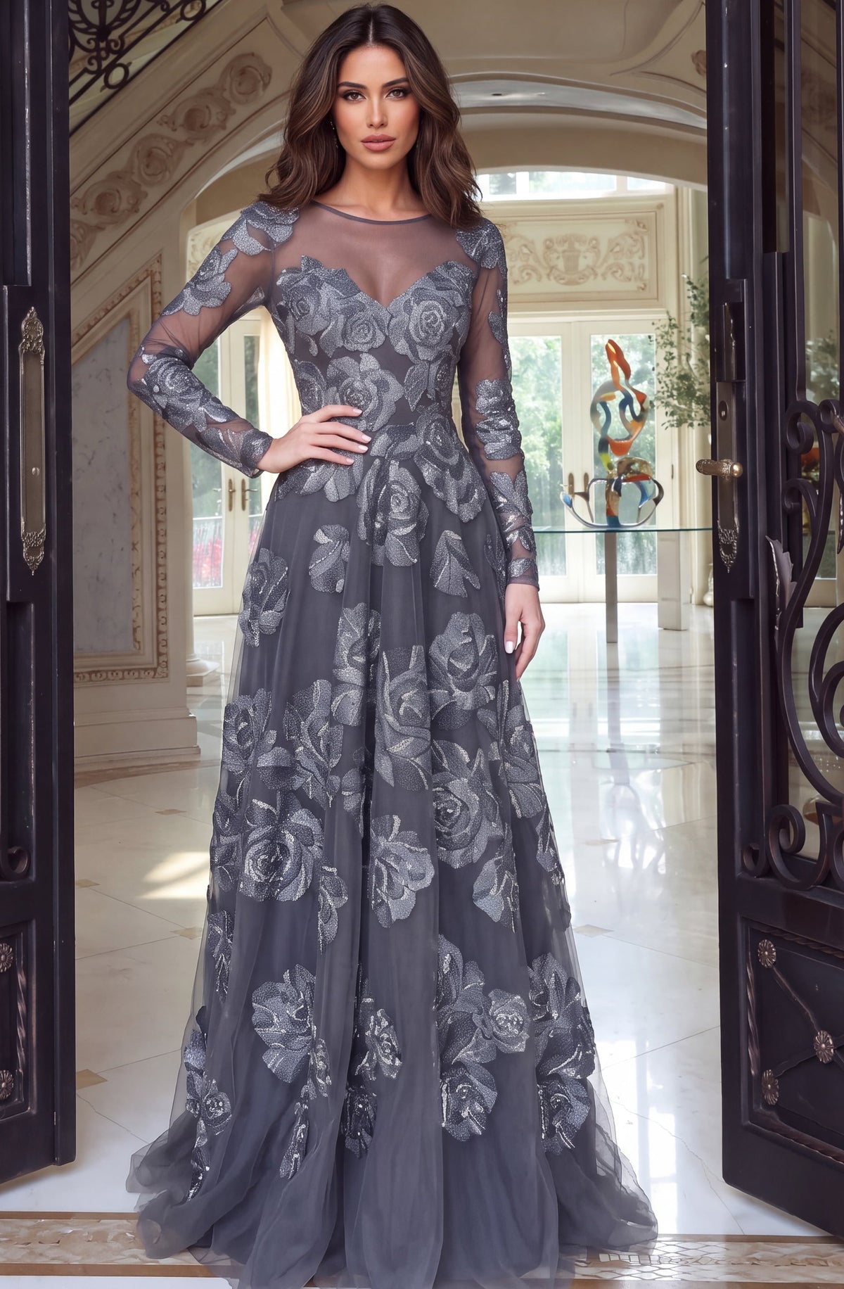 Jovani 52021 GUNMETAL