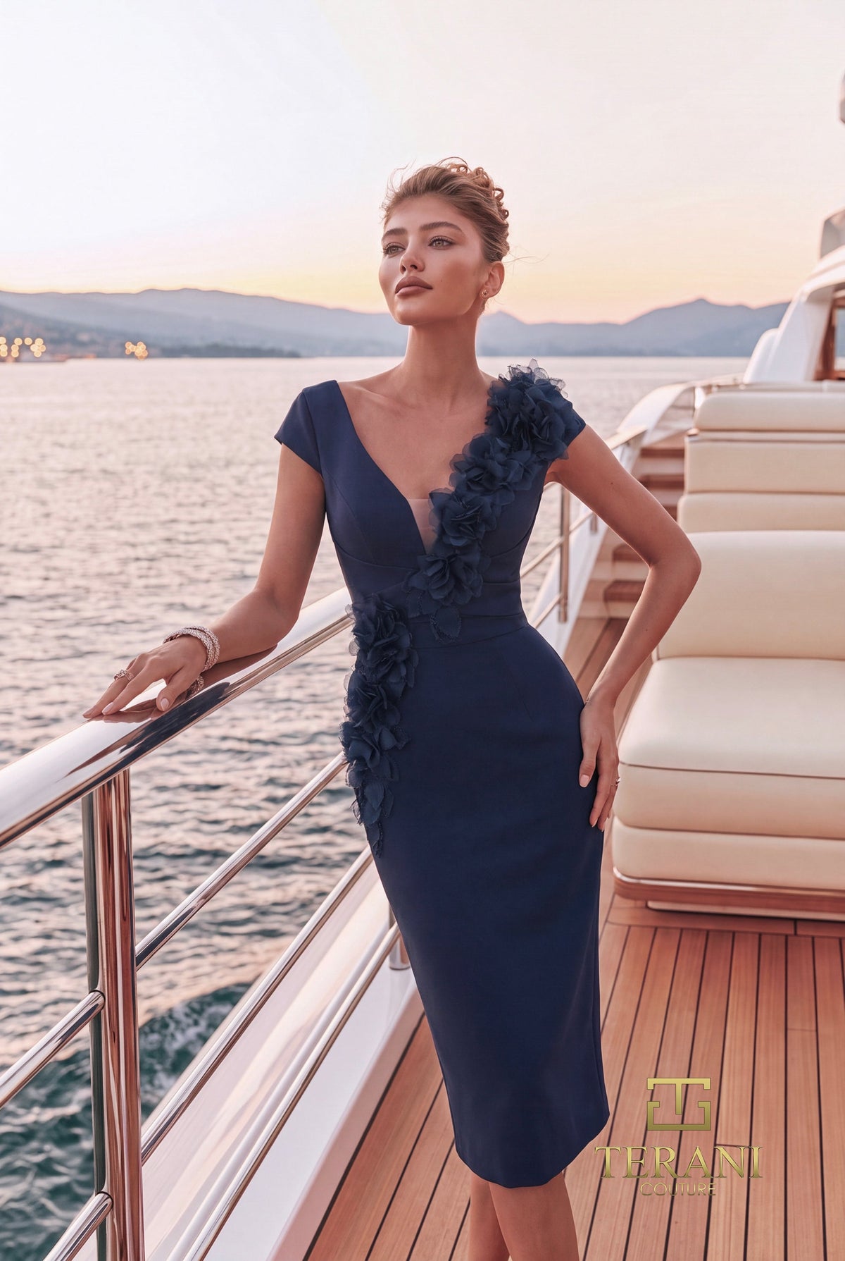 Terani Couture 271C8207 Navy