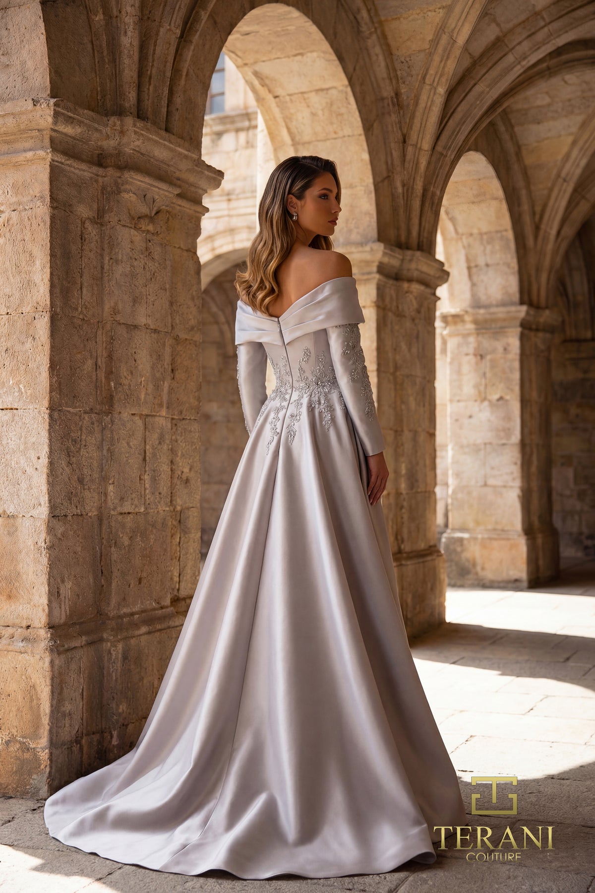 Terani Couture 262M7315 Silver Taupe