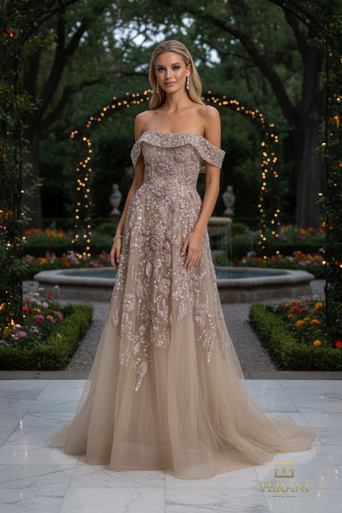 Terani Couture 261M6435 Nude