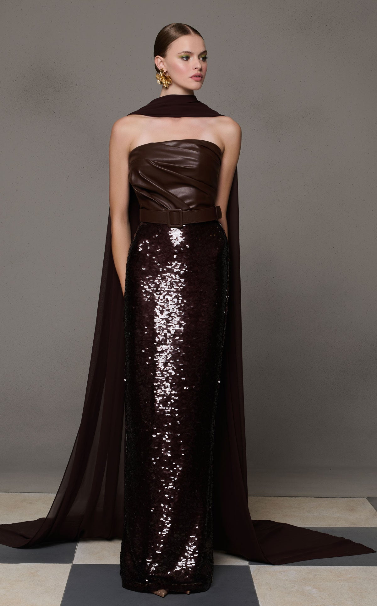 MNM Couture N0629 BROWN