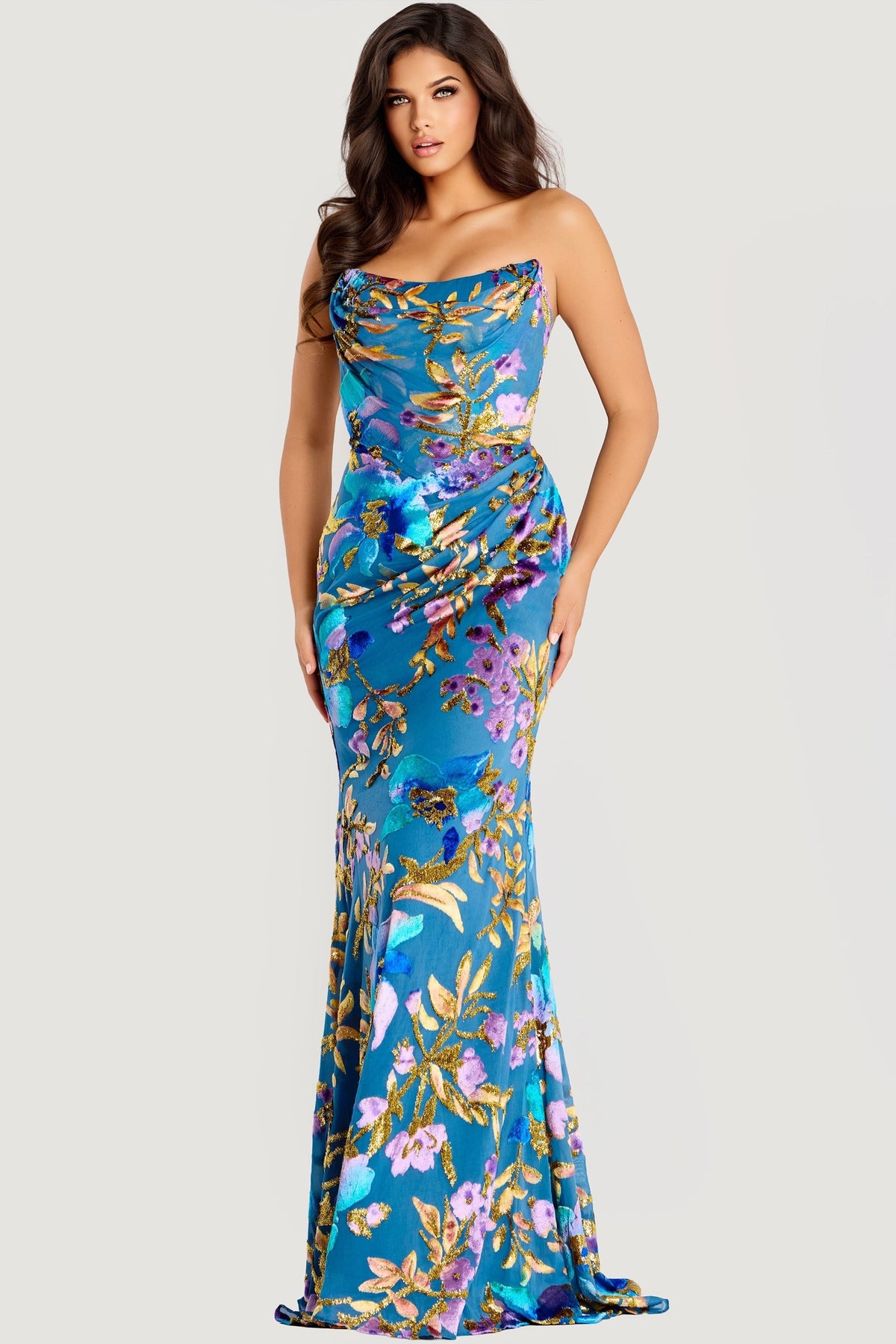 Jovani 47654 BLUE/GOLD