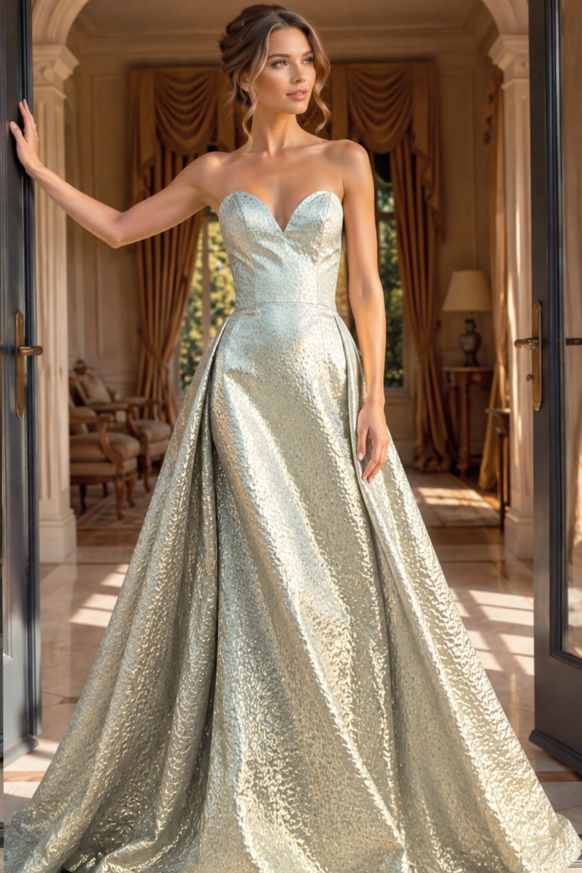 Jovani 49903 AQUA/GOLD