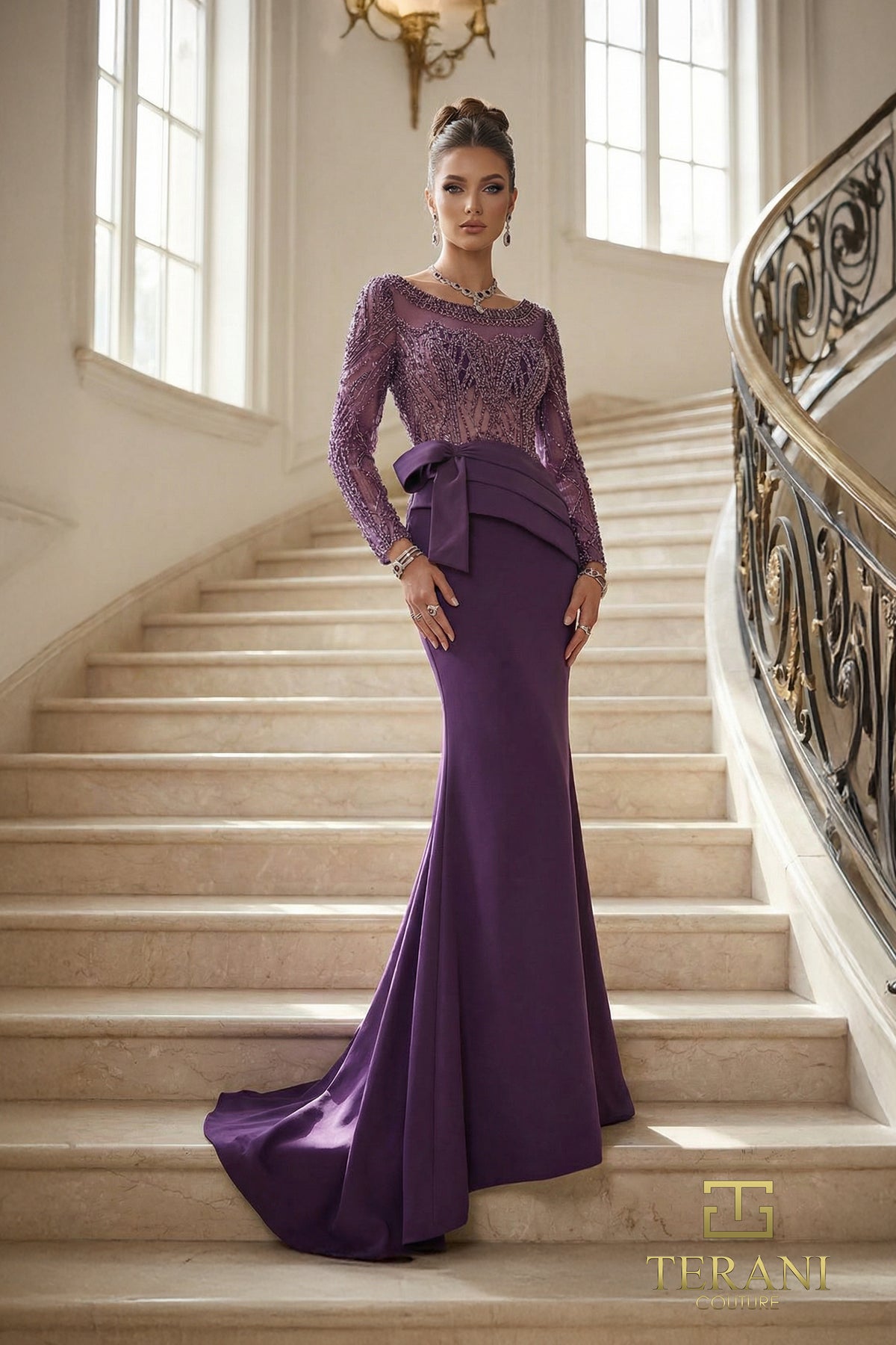 Terani Couture 262M7293 Plum