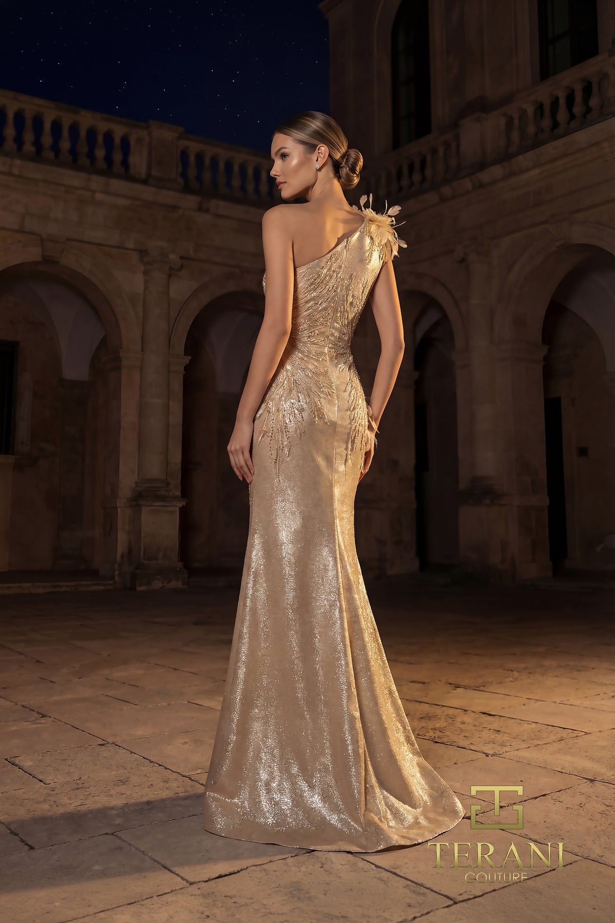 Terani Couture 262E7062 Light Gold