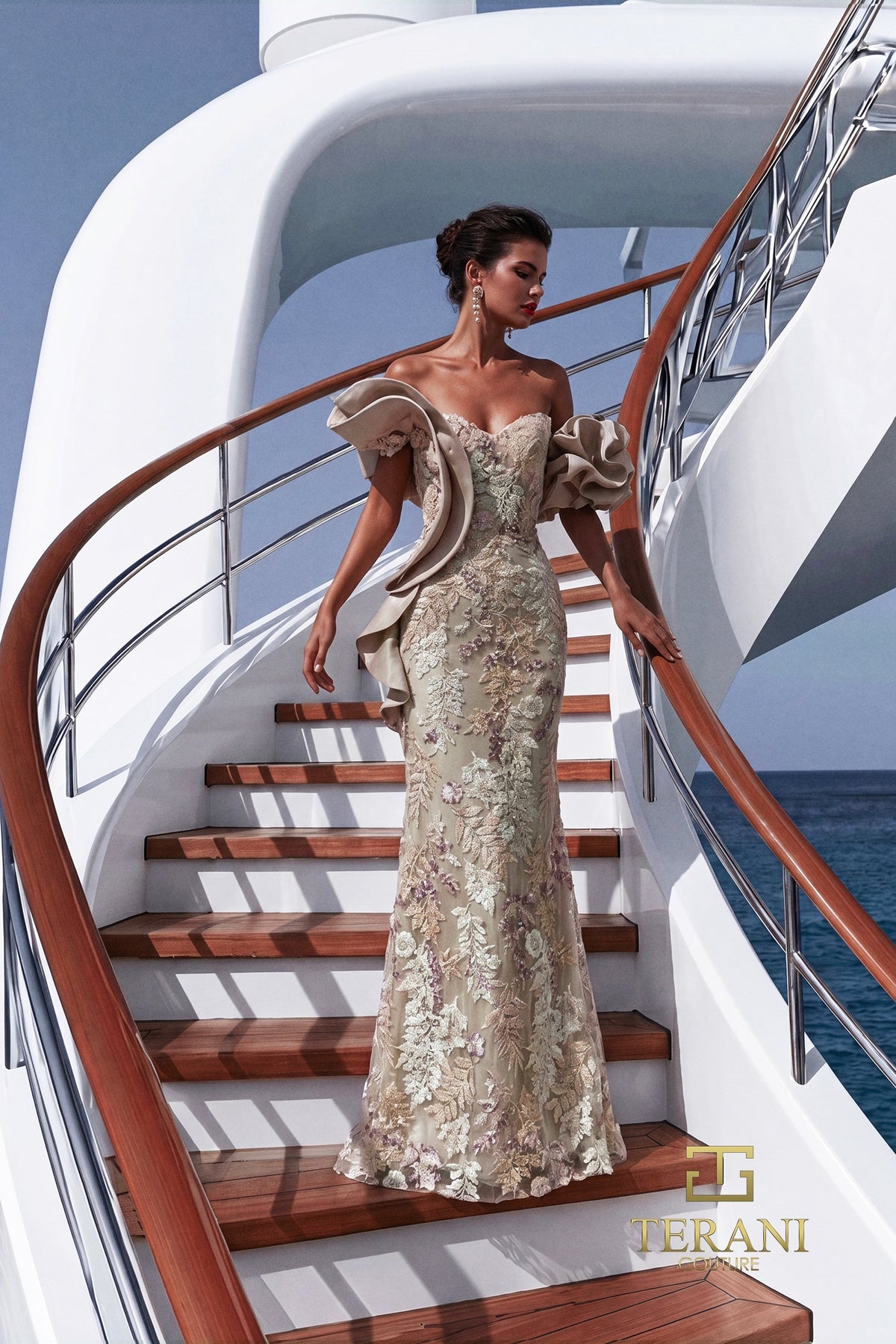 Terani Couture 271E8273 Taupe Multi