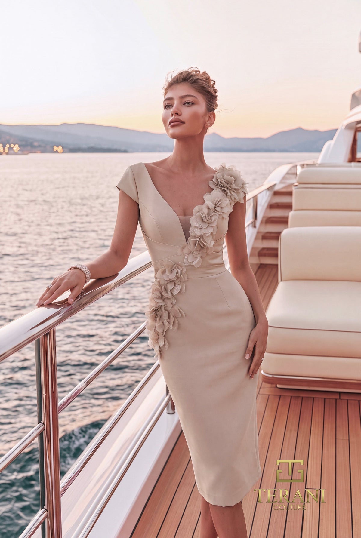 Terani Couture 271C8207 Taupe