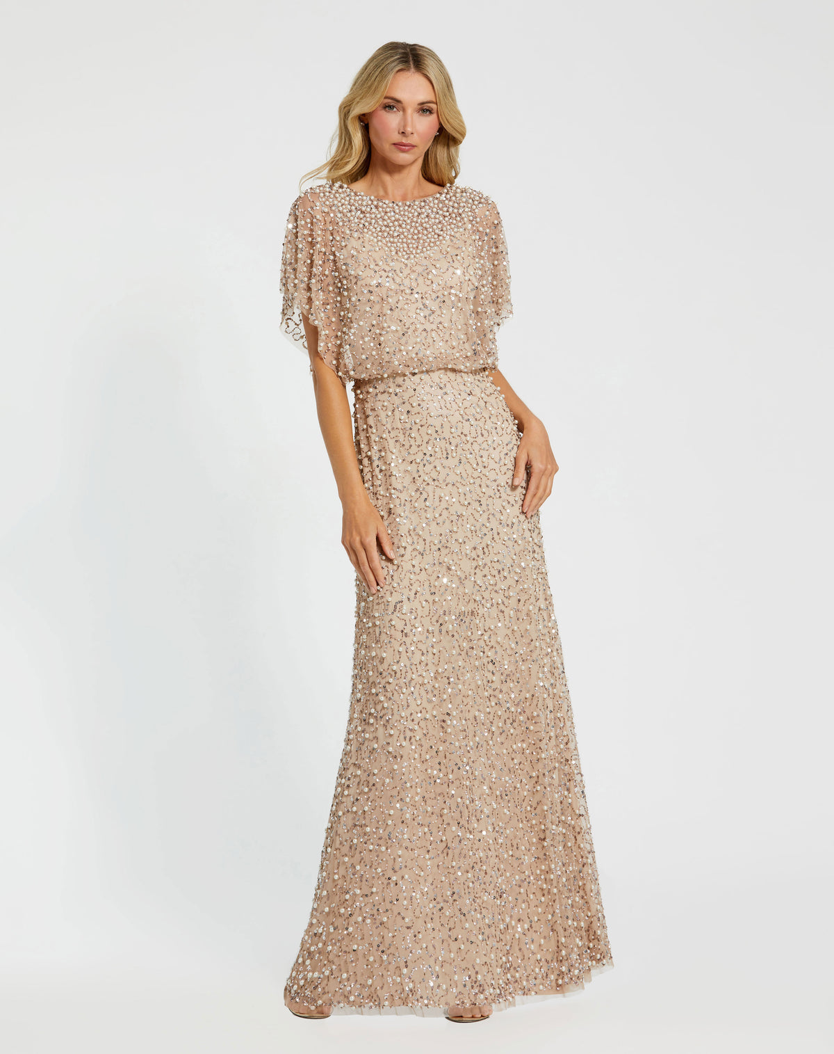 Mac Duggal 14523 Nude Gold