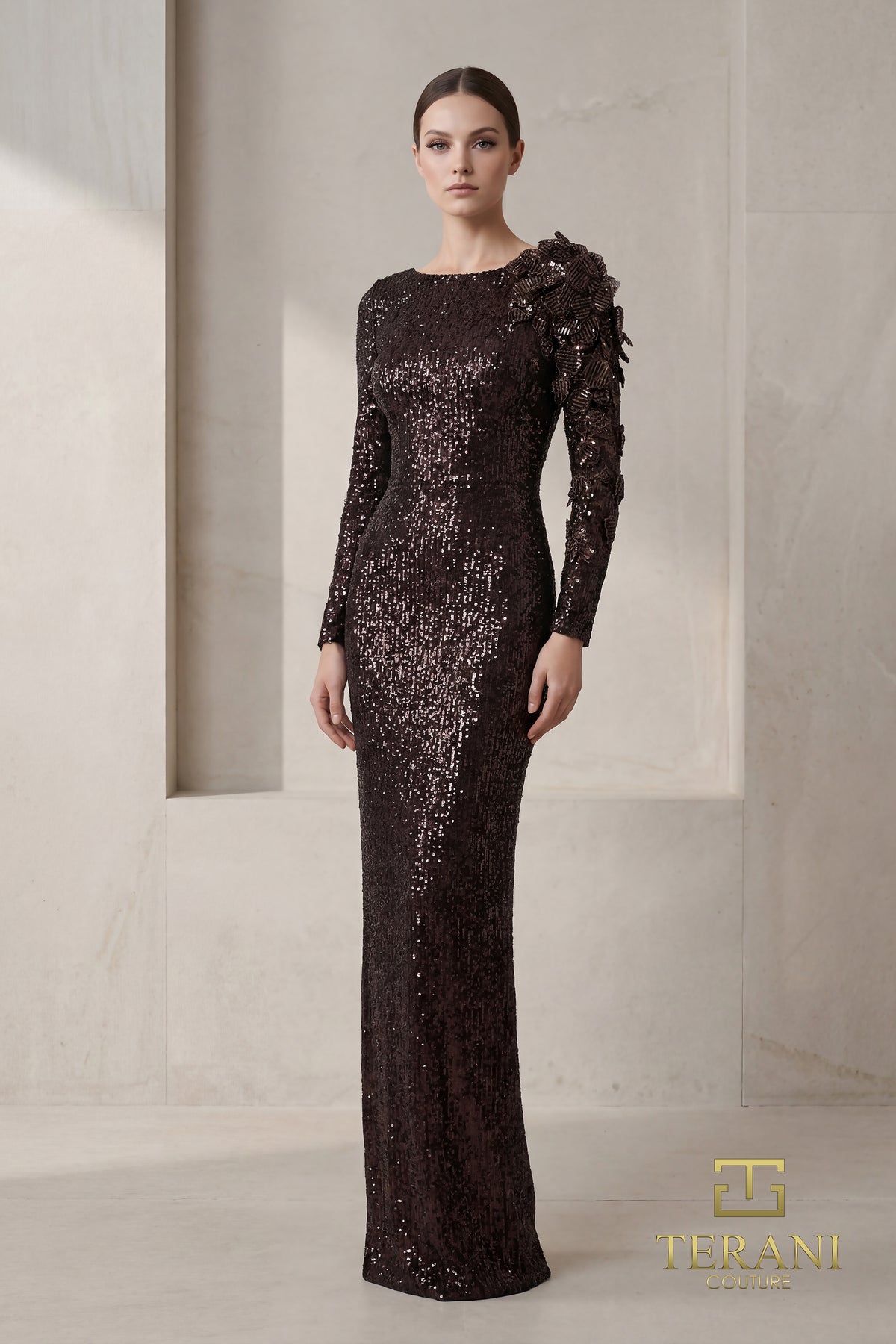 Terani Couture 262E7106 Chocolate