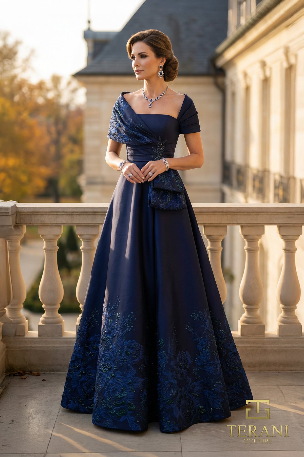 Terani Couture 262M7323 Navy