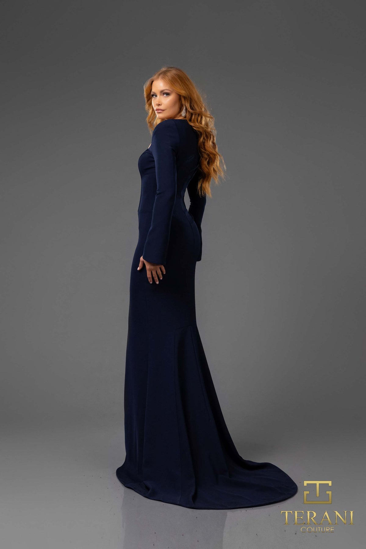 Terani Couture 251E4571 Navy