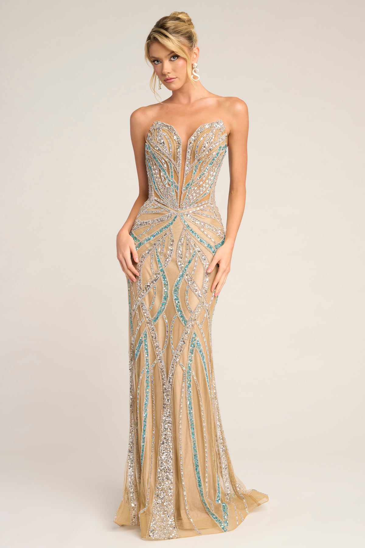 Portia and Scarlett PS26423C Nude/Blue/Silver