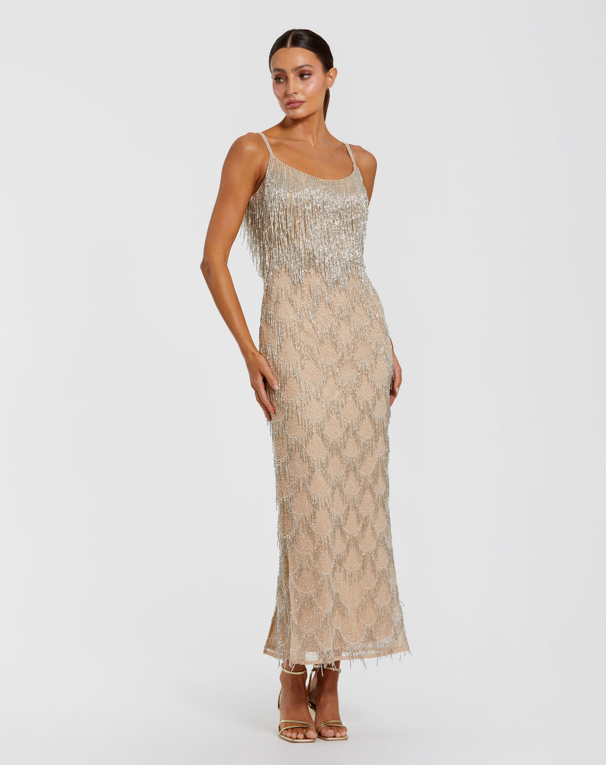 Mac Duggal 6172 Nude Silver