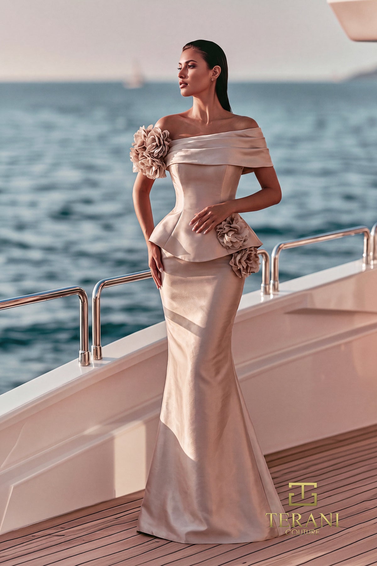 Terani Couture 271M8473 Taupe