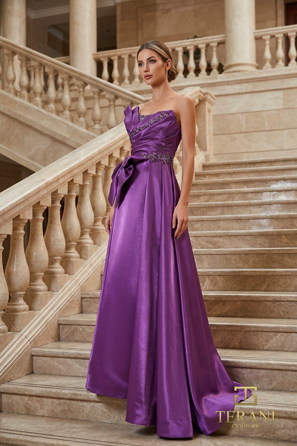 Terani Couture 262E7356 Teal Champagne