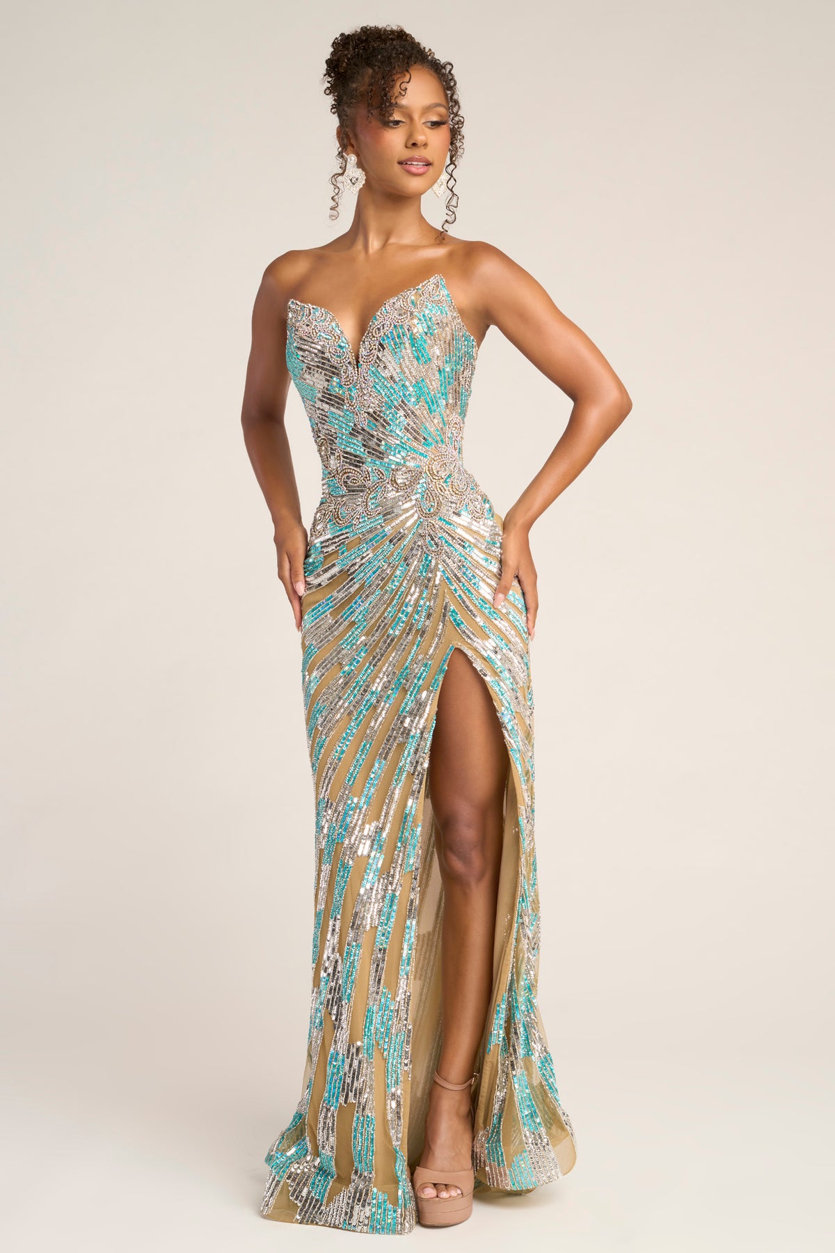 Portia and Scarlett PS26413C Nude/Blue/Silver