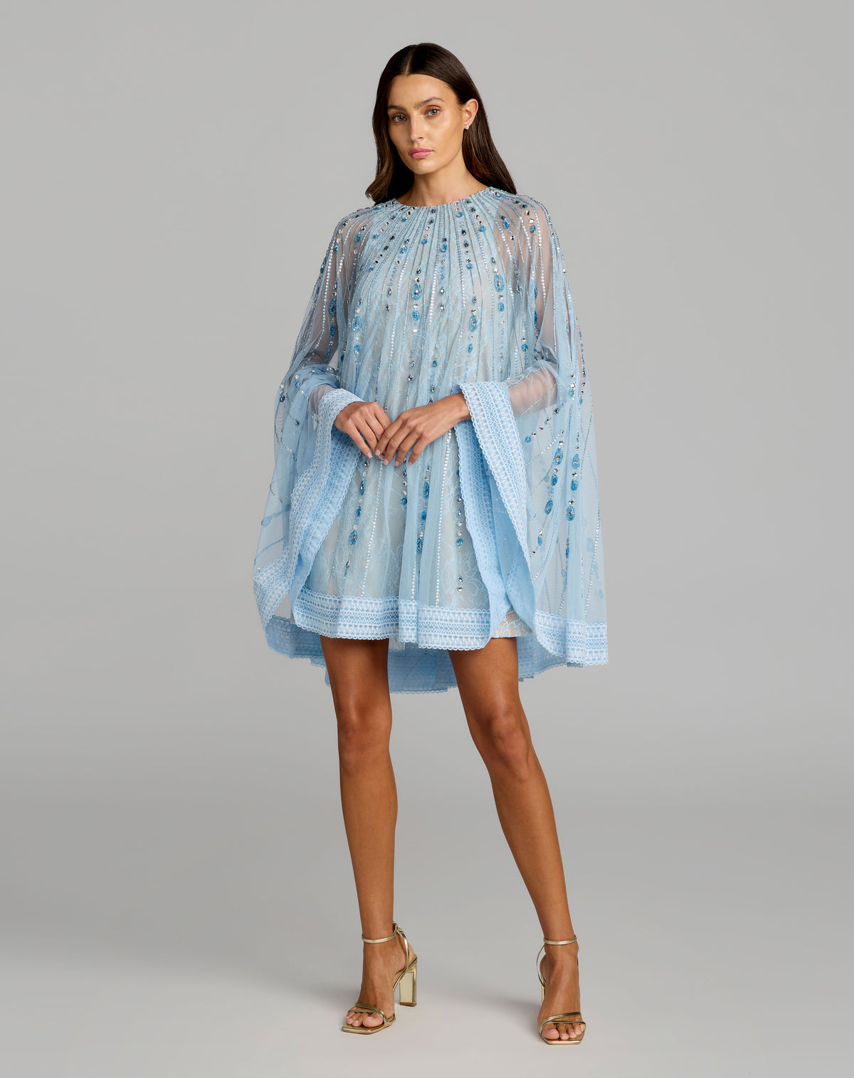 Mac Duggal 6226 Powder Blue Nude