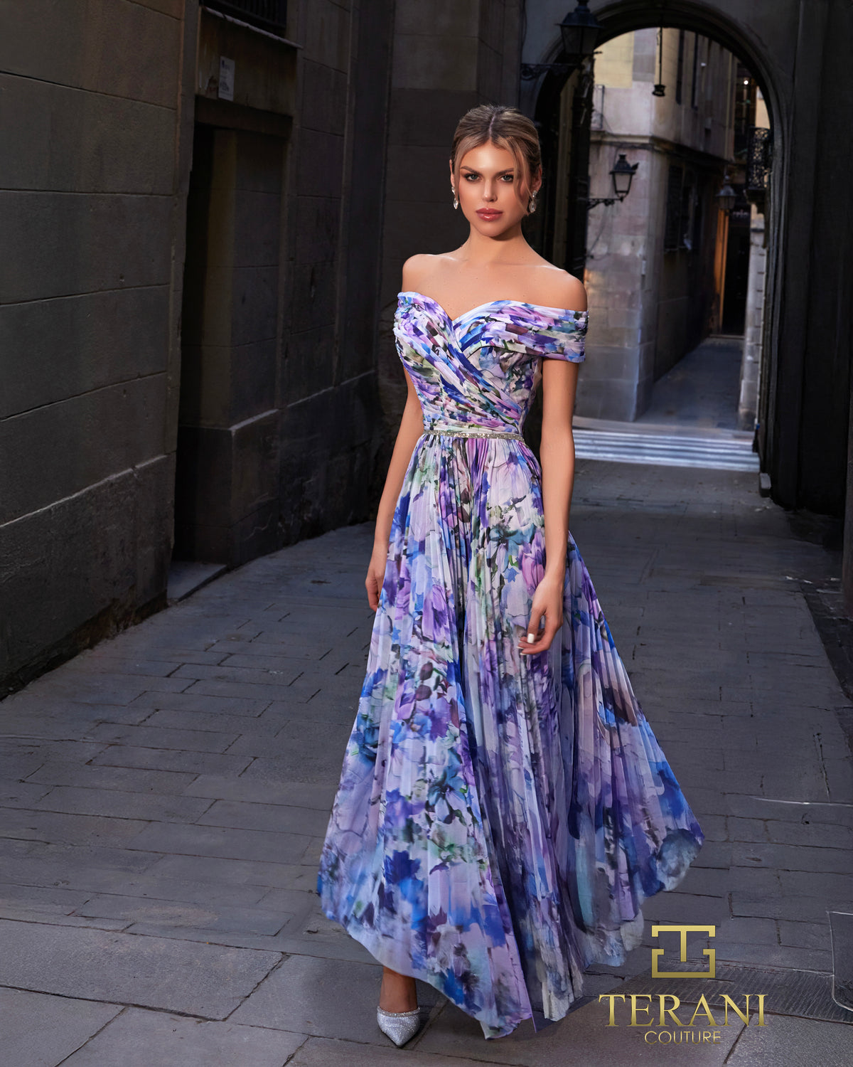 Terani Couture 261C6641 Blue Purple