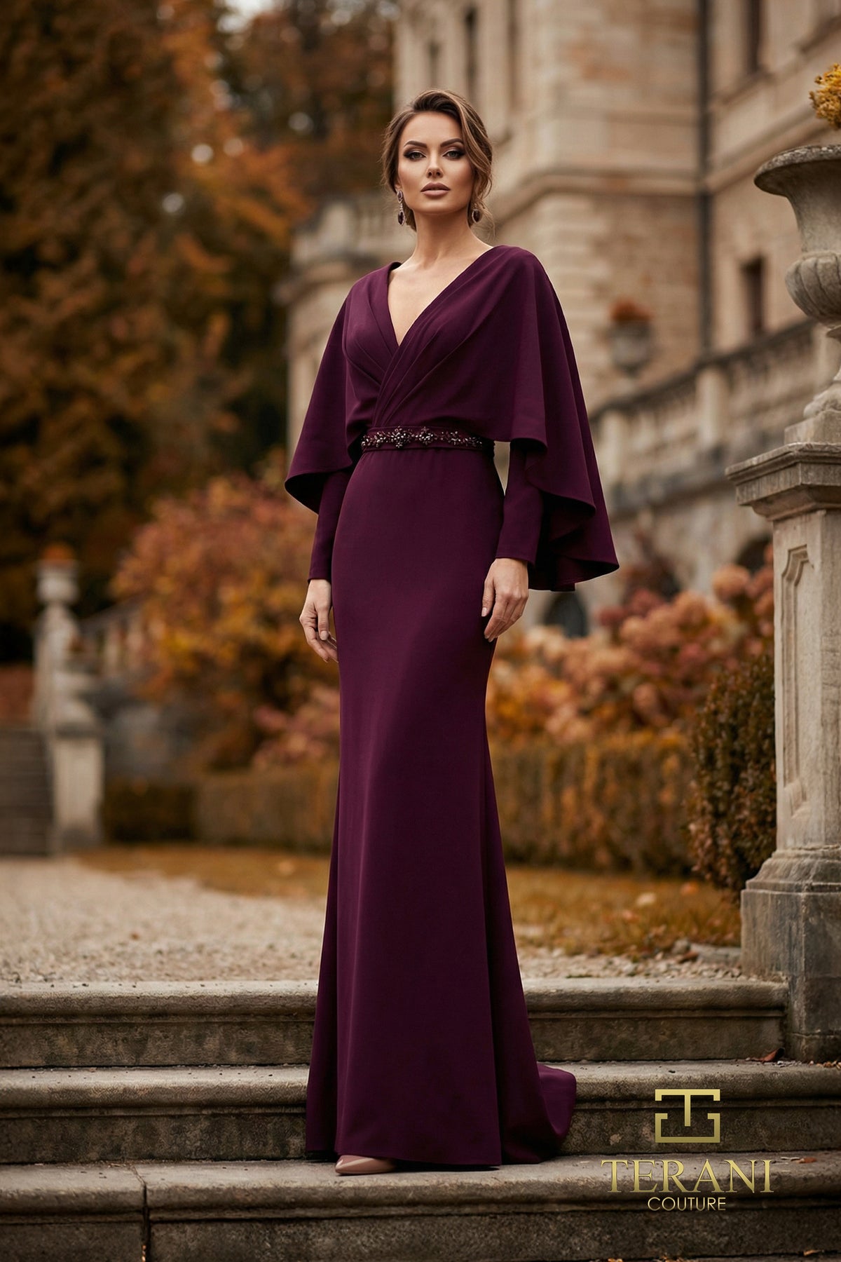 Terani Couture 262M7295 Aubergine