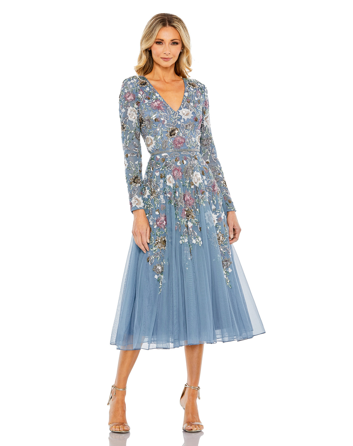 Mac Duggal 5594 Slate Blue Multi