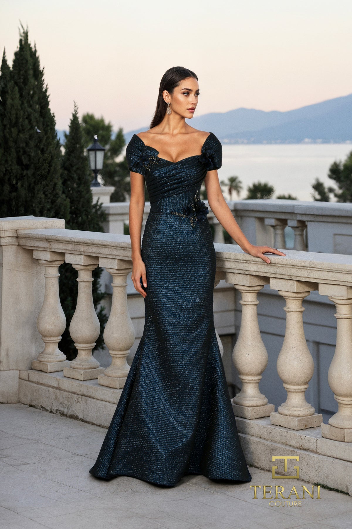Terani Couture 261M6449 Navy