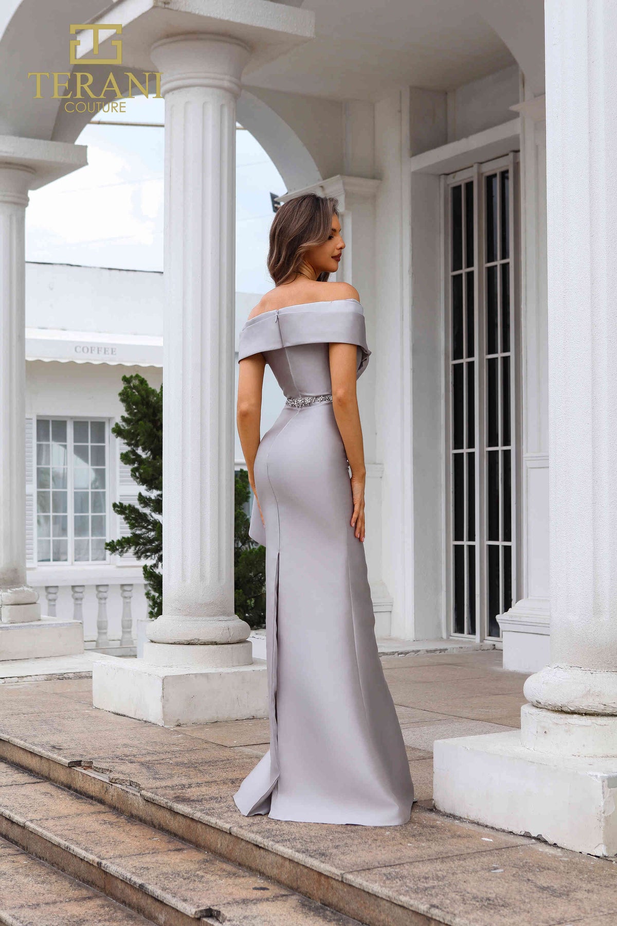 Terani Couture 251M4452 Taupe Silver