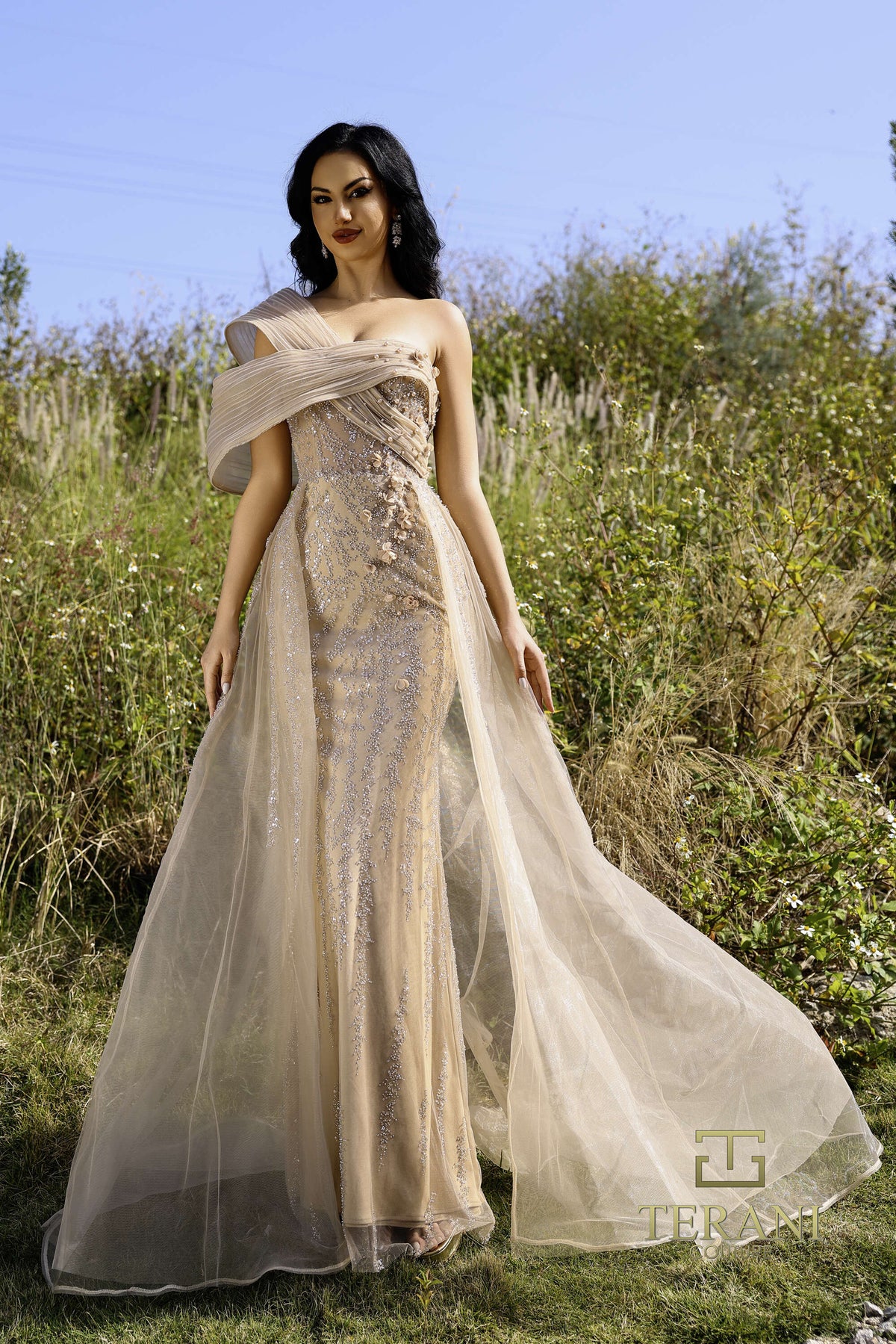 Terani Couture 252E5125 Nude