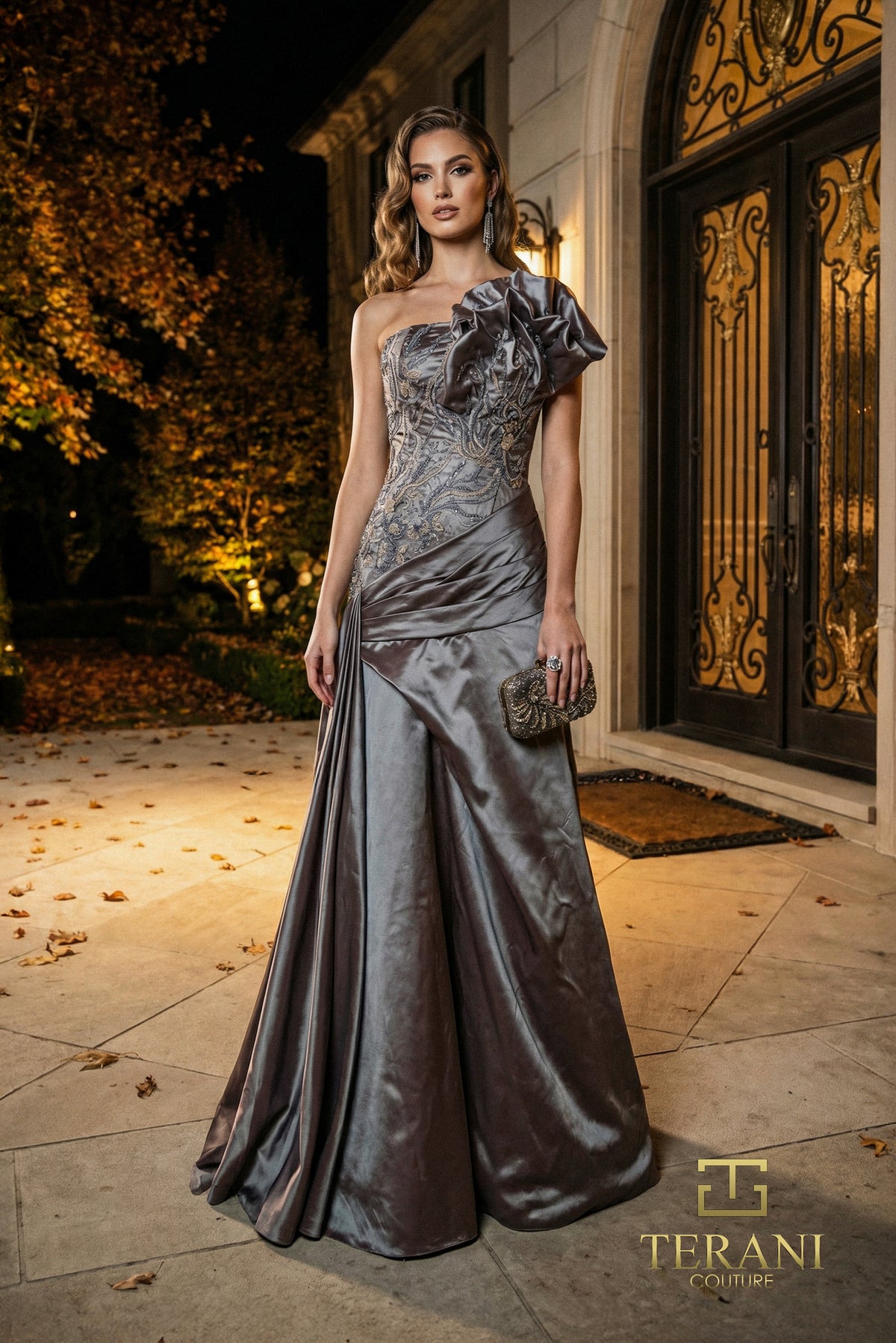 Terani Couture 262E7530 Slate Blue