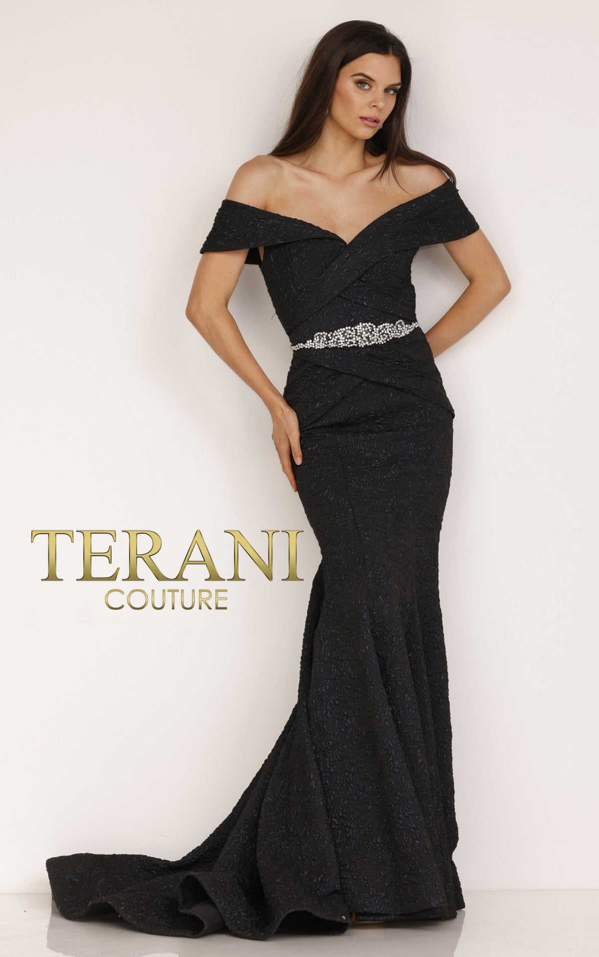 Terani Couture 1812M6657 Navy