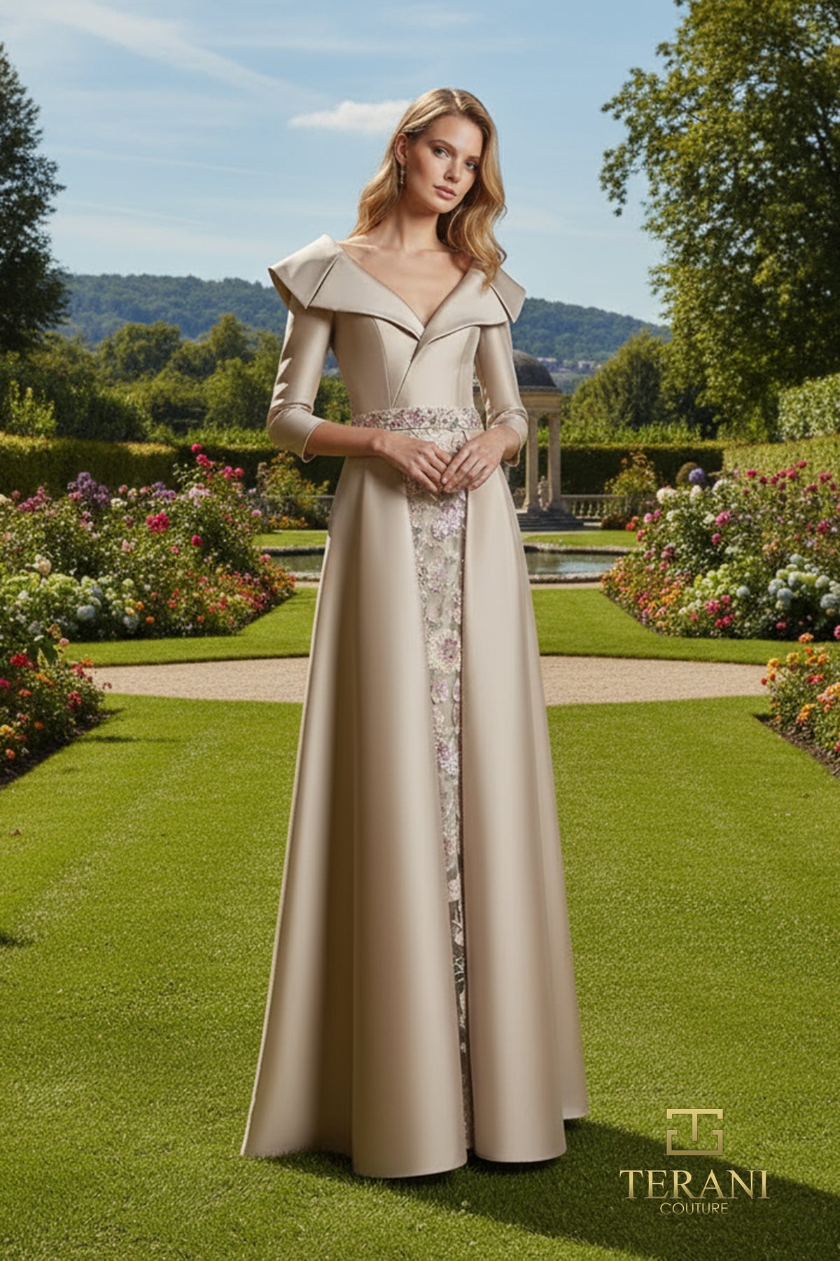 Terani Couture 261M6455 Taupe