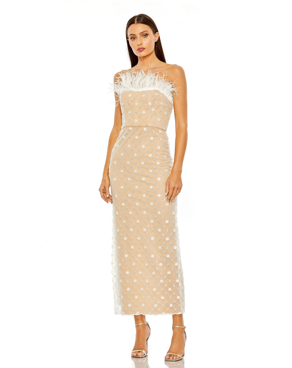 Mac Duggal 68140V Ivory Nude